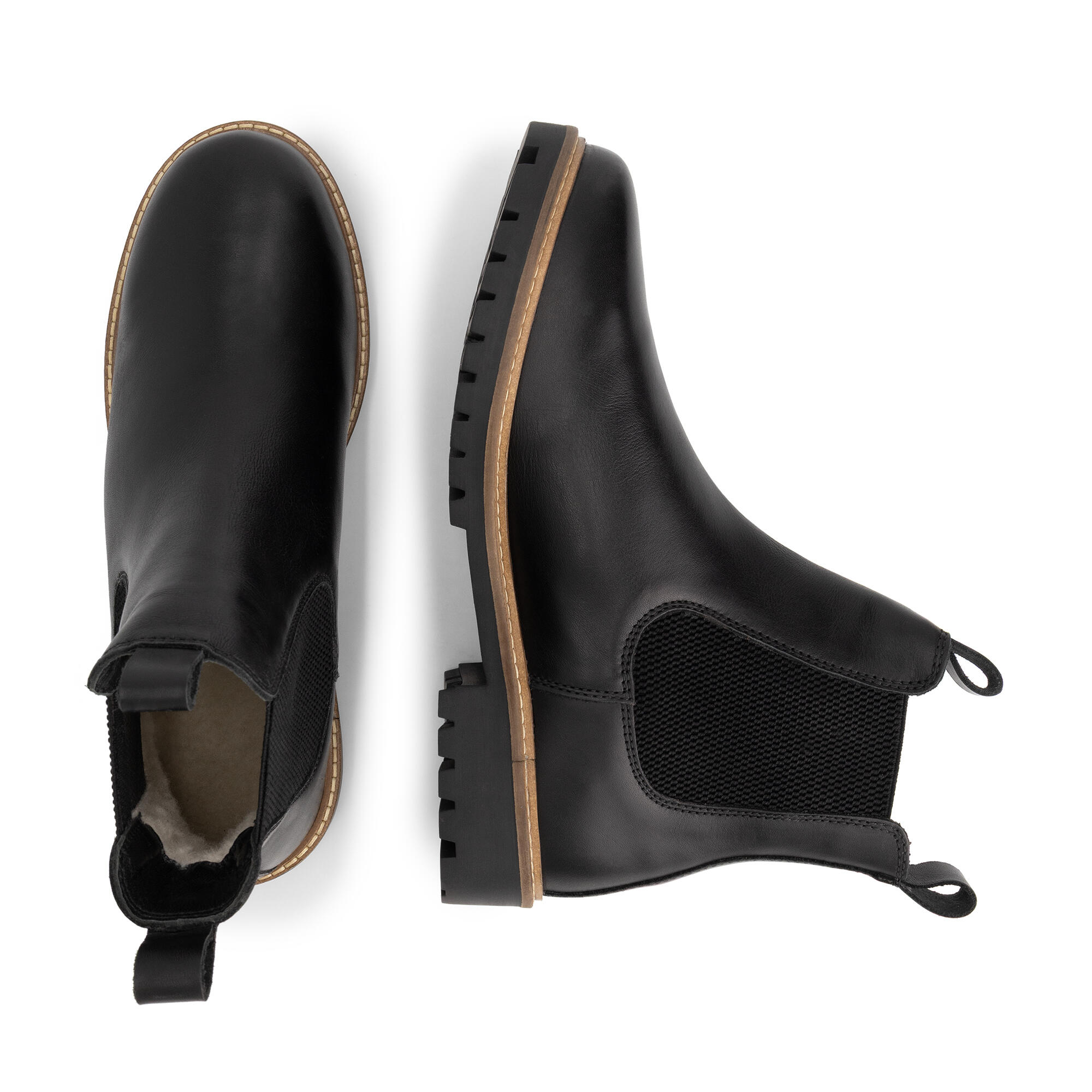 Hemsedal Homme - Bottines Chelsea - Doublées de laine - Noir 4/5