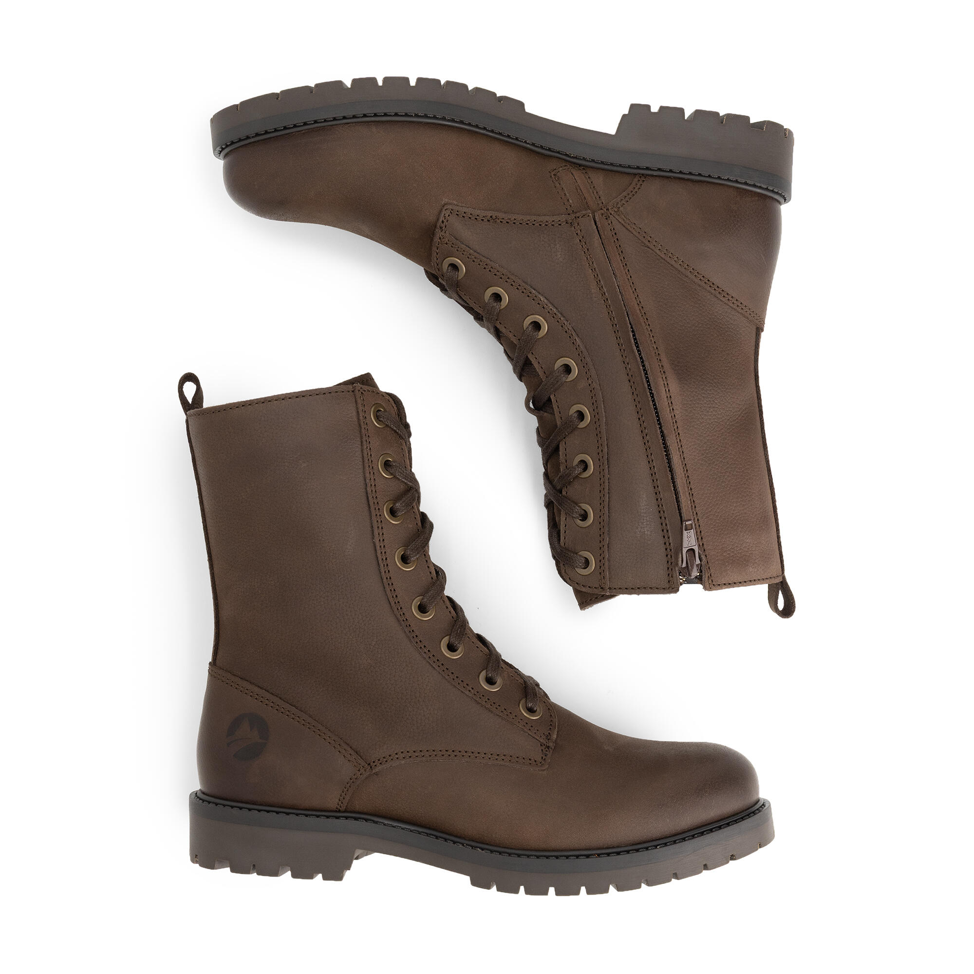Botas con cordones y cremallera Bossvika mujer - Nobuk - Negro 4/7