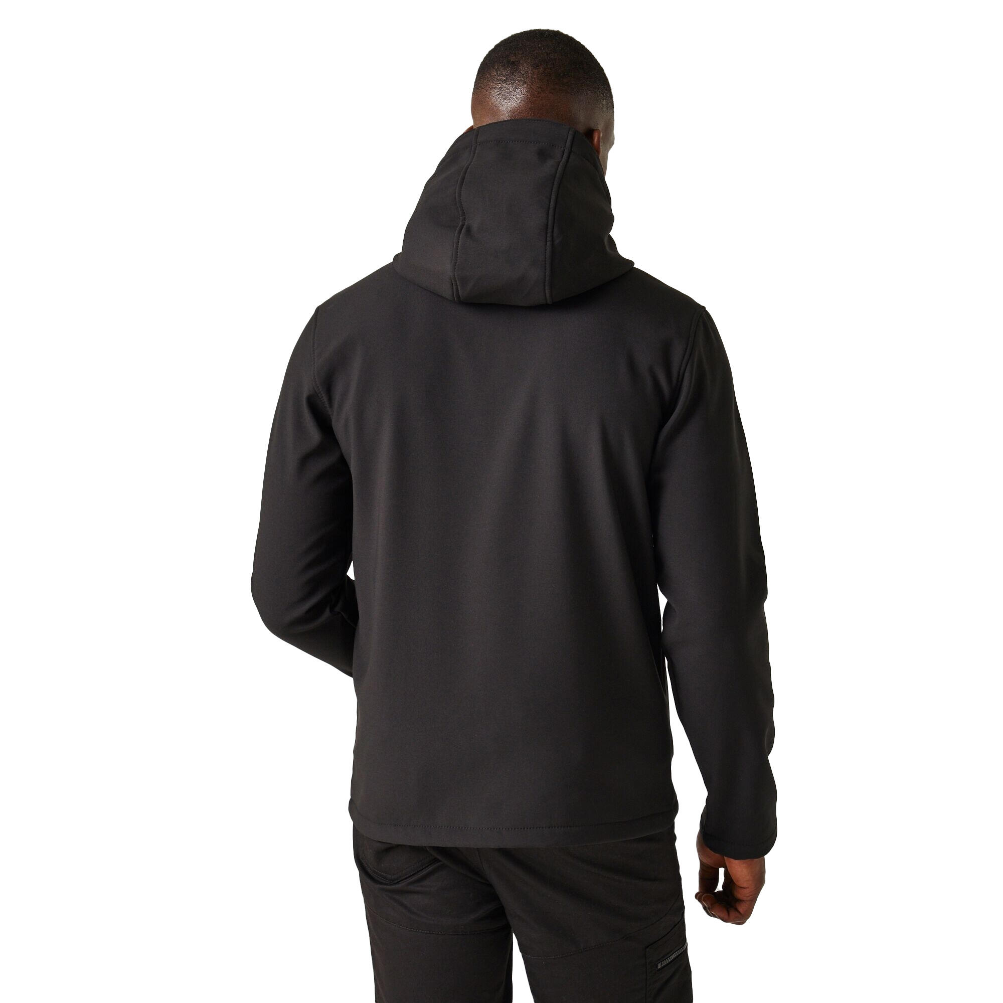 Heren 2laags softshell jas (Zwart/Lijkgroen) 3/5