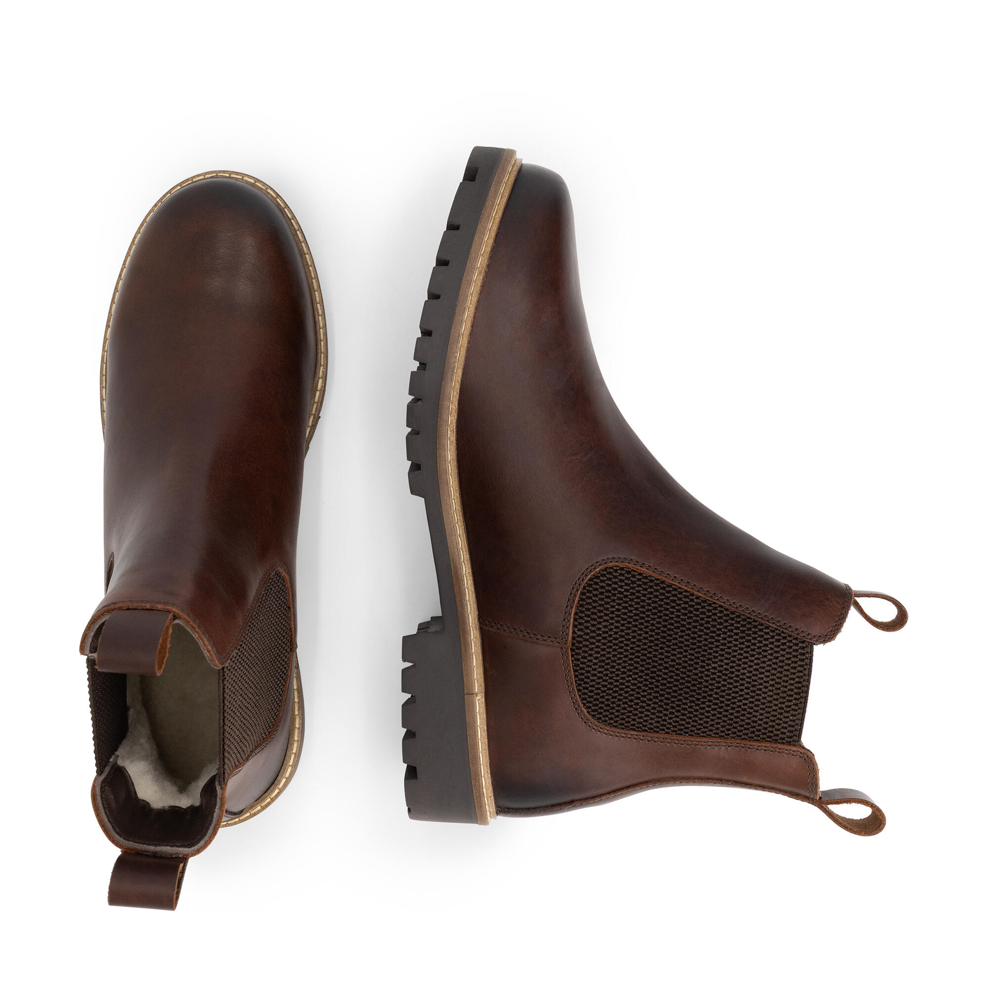Hemsedal Herren – Chelsea-Stiefel – mit Wolle gefüttert – Dunkelbraun 4/5