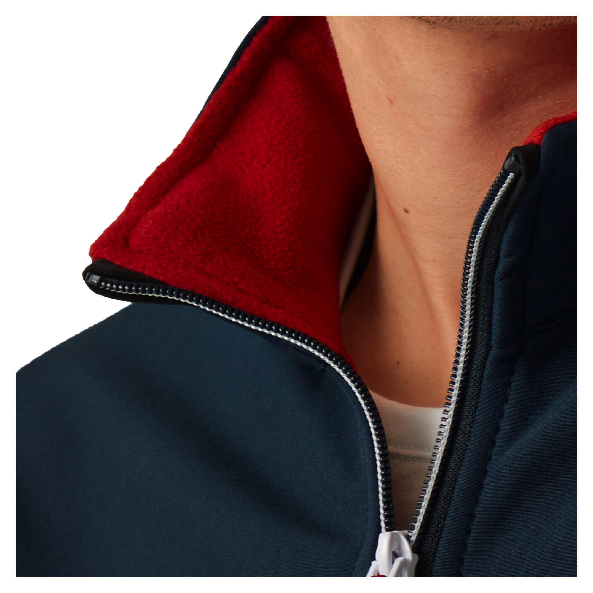 Effen dubbellaags Soft Shell herenjack (Marine/Klassiek Rood) 3/4