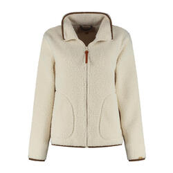 MGO Teddy Femmes - Cardigan d'extérieur - Polaire Teddy - Blanc cassé