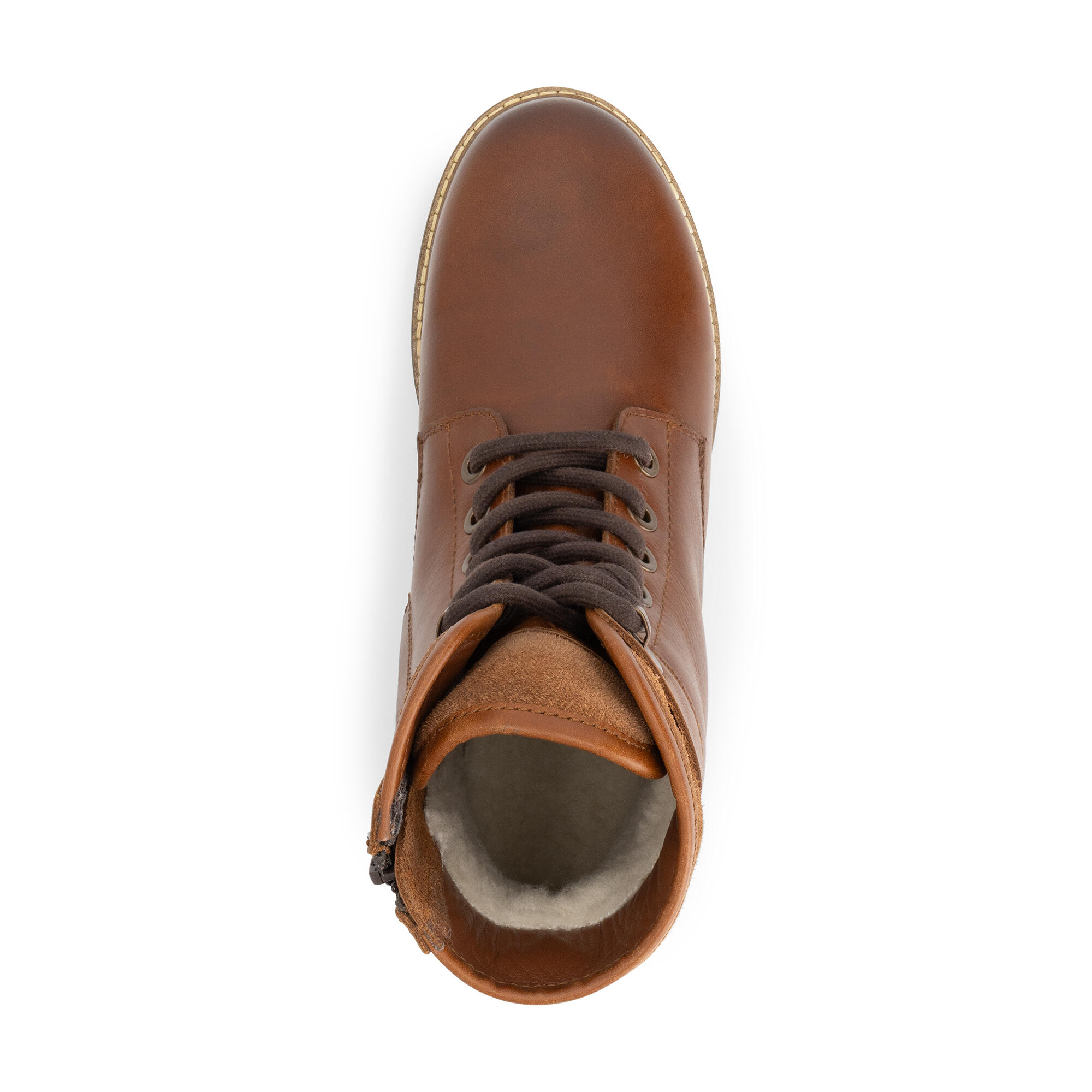 Larvik Femmes - Bottines à lacets - Doublure en laine - Cognac 5/7