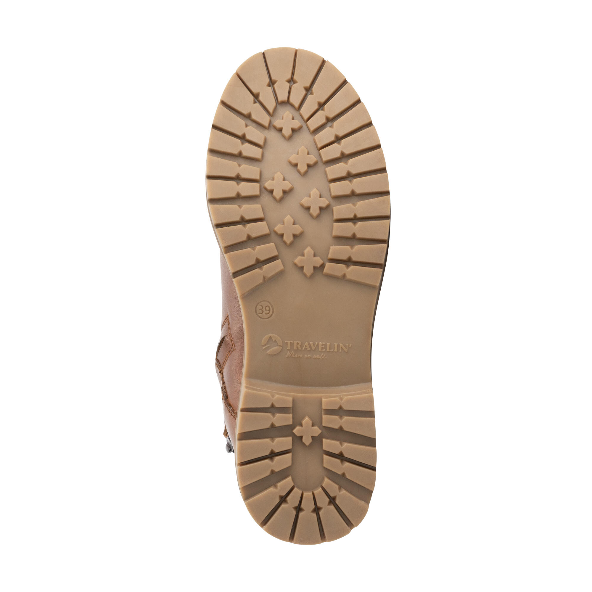 Larvik Femmes - Bottines à lacets - Doublure en laine - Cognac 6/7