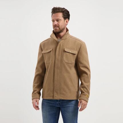 Cedric Herren - Übergangsjacke - Gevoerd - Wolle-look - Hellbraun