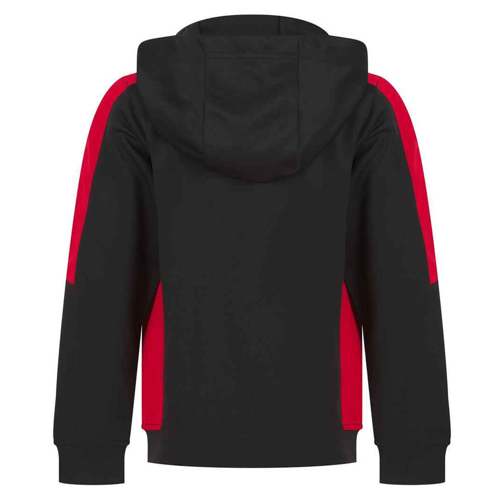 "Team" Kapuzenpullover für Kinder Schwarz/Rot 3/4