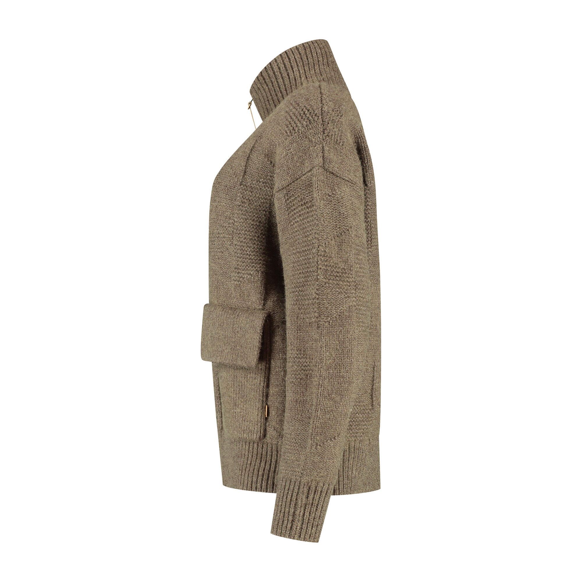 Tamar Femmes - Cardigan - Maille grossière - Marron 4/7