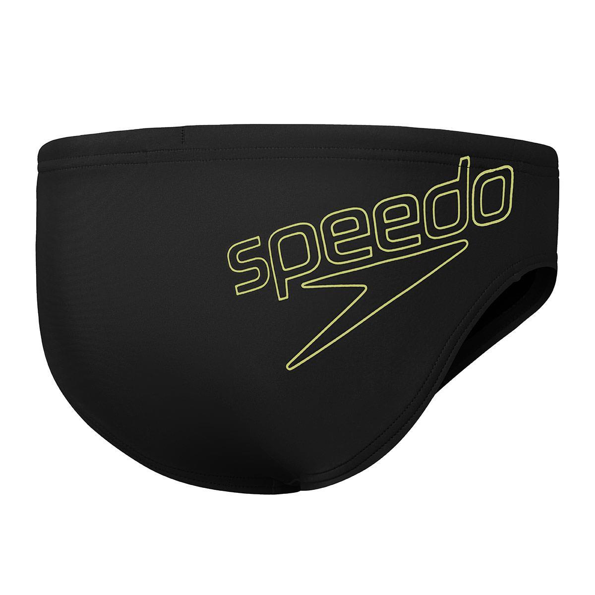 Chłopięce Slipy Speedo Z Logo 6,5 Cm – Czarno-Żółte – Rozmiar 5-6 3/4