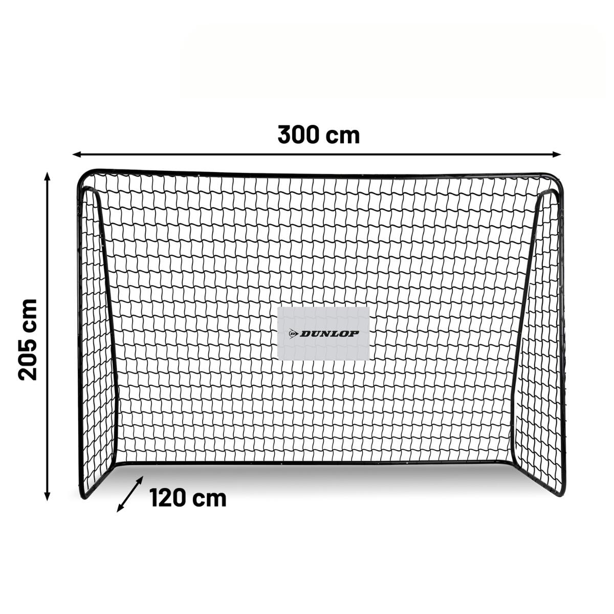 Bramka do piłki nożnej z siatką Dunlop 300x205x120cm 2/5