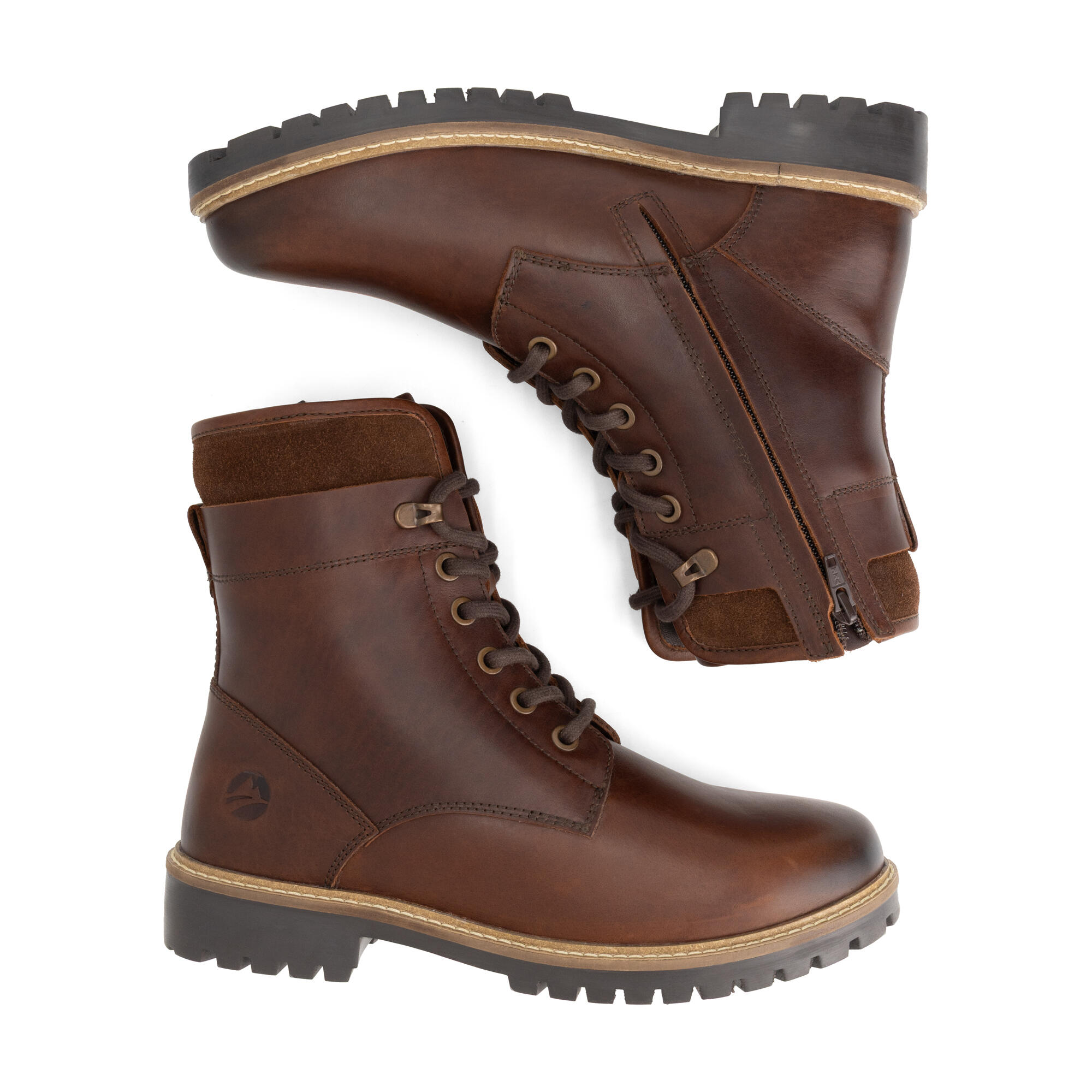 Langdets Men - Bottes à lacets - Doublure en laine - Marron foncé 4/7