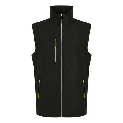 Heren softshell 2laags bodywarmer (zwart/lijkgroen)