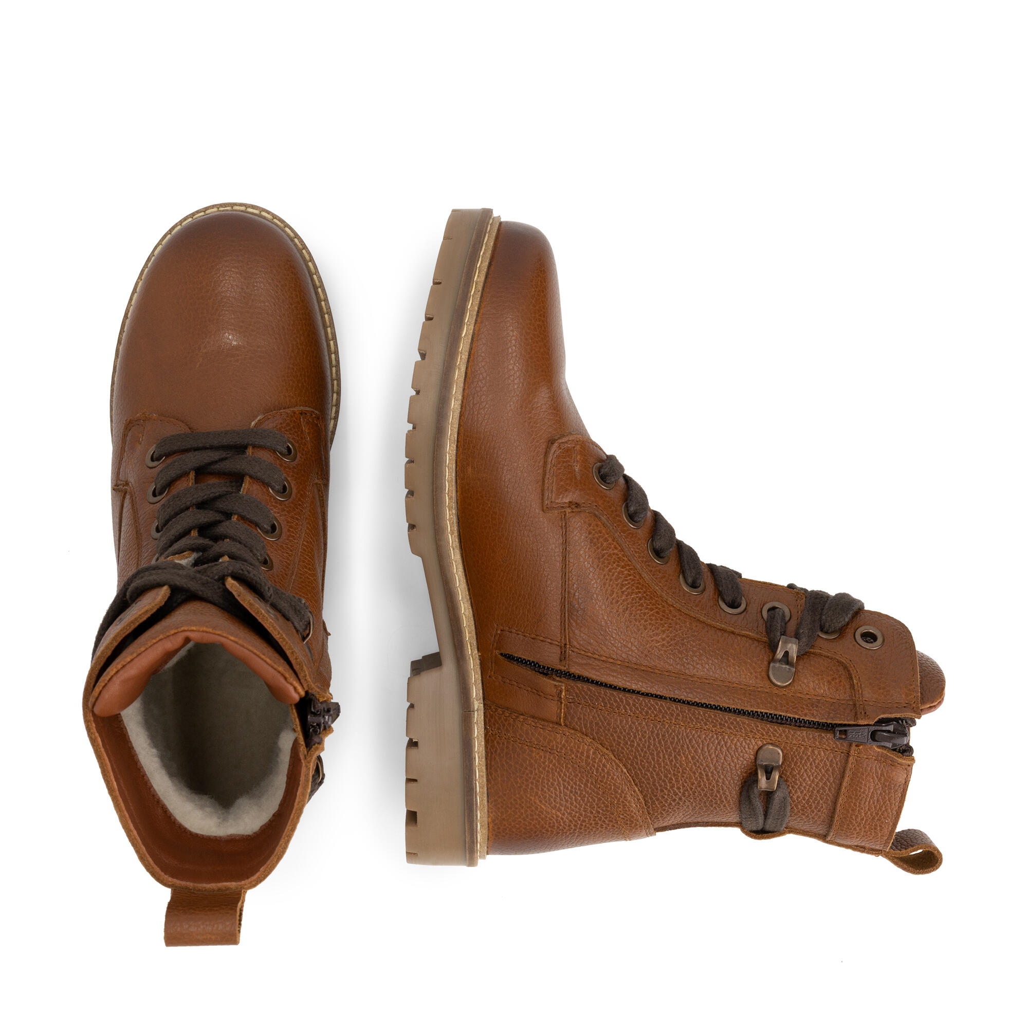 Kongsmark Damen - Schnürboots - Wolle gefüttert - Cognac 4/6