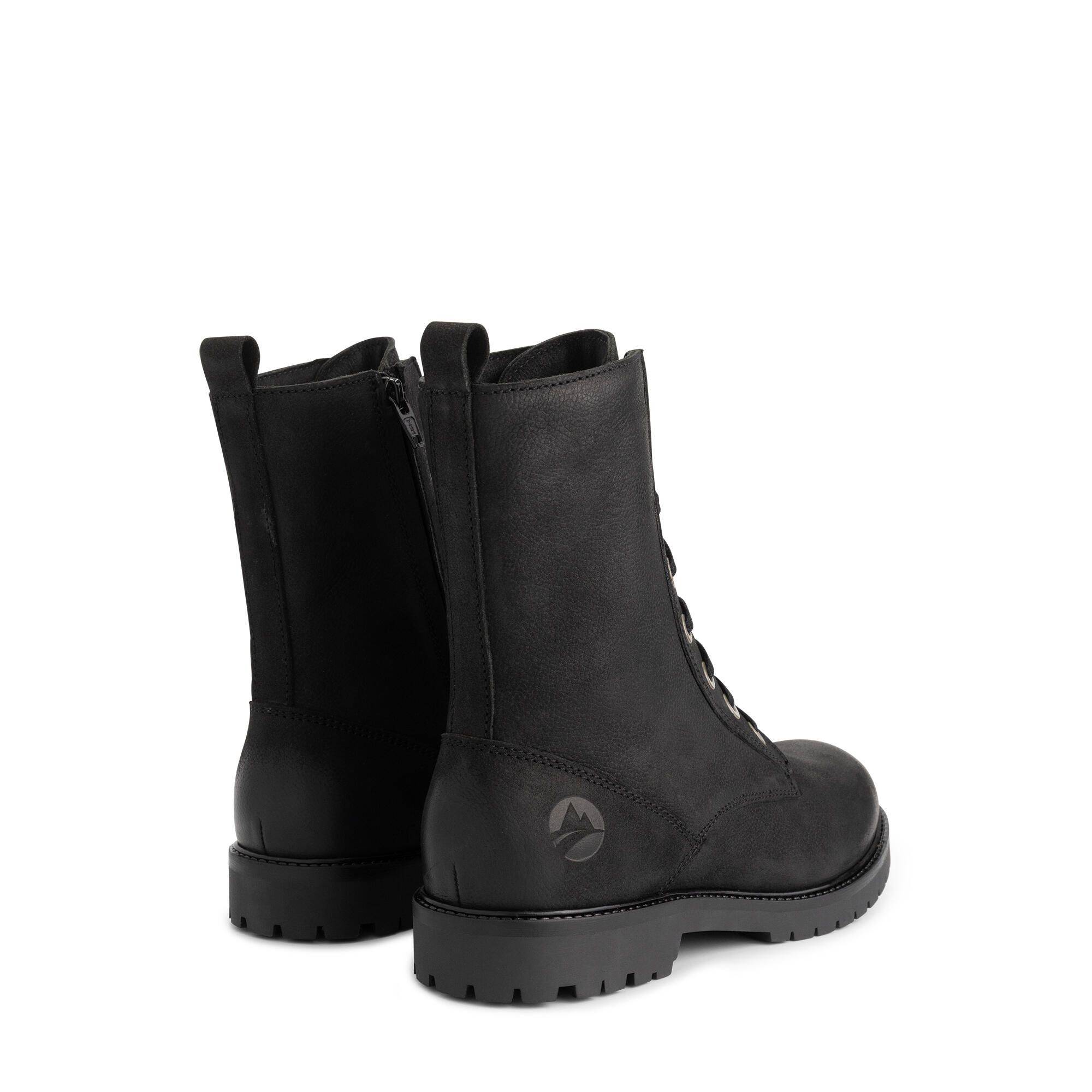 Bossvika Dames - Veterboots met rits - Nubuck - Zwart 2/7