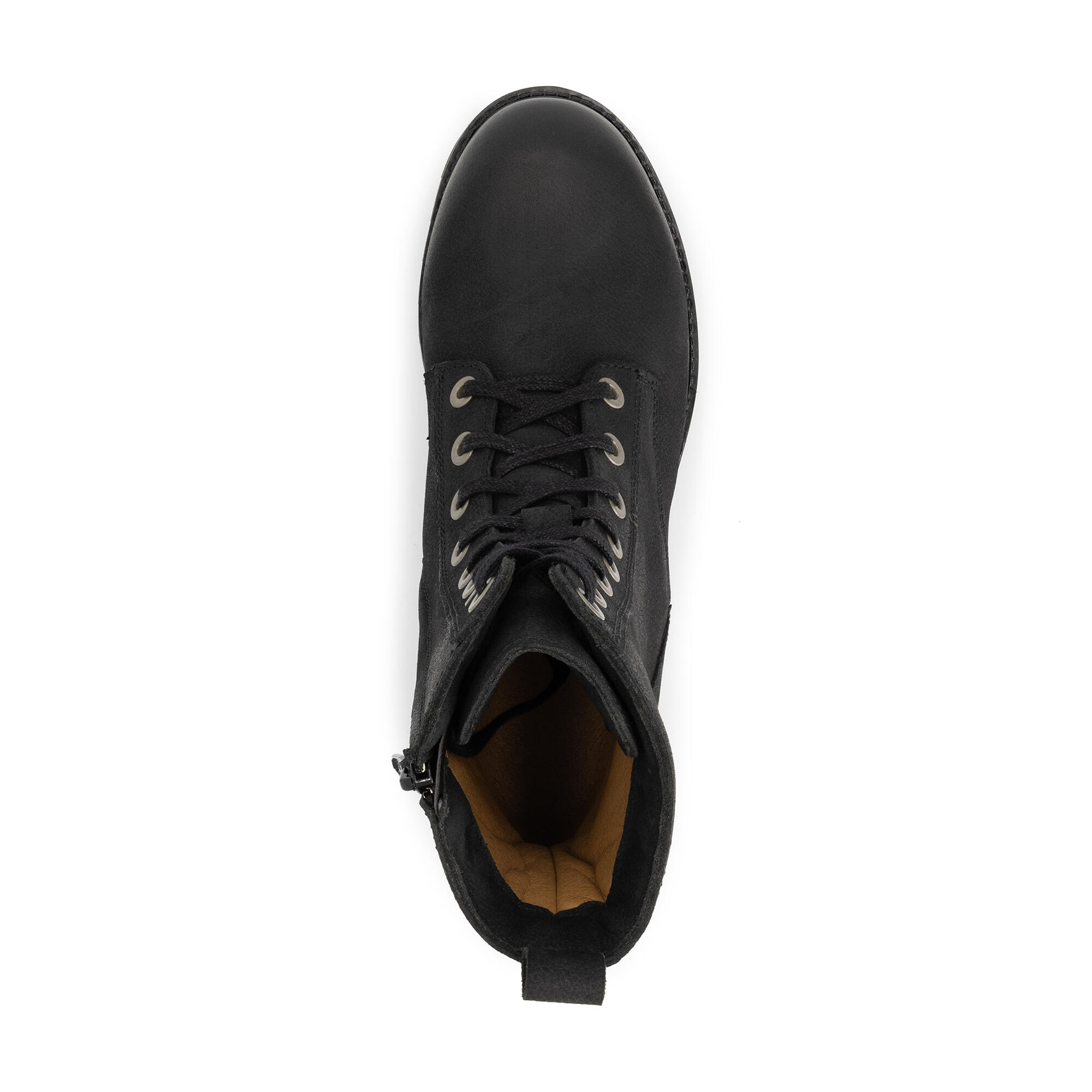 Bossvika Dames - Veterboots met rits - Nubuck - Zwart 5/7