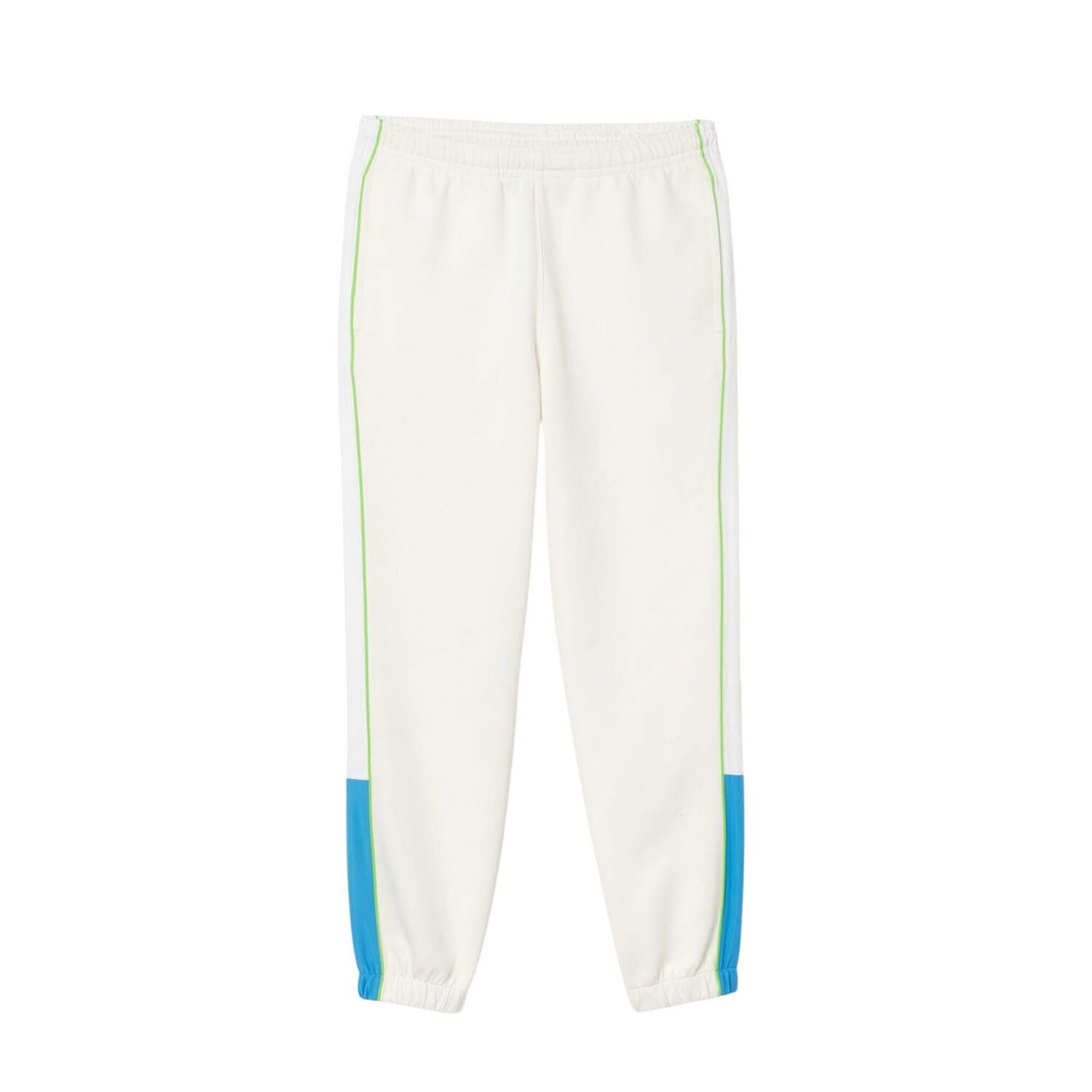 LACOSTE Mens Pique Regular Jogging Bottoms (White/Blue)