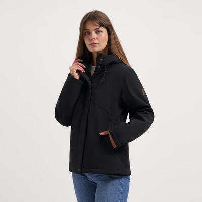 Karina Damen - Softshell Winterjacke - Gepolstert - Schwarz