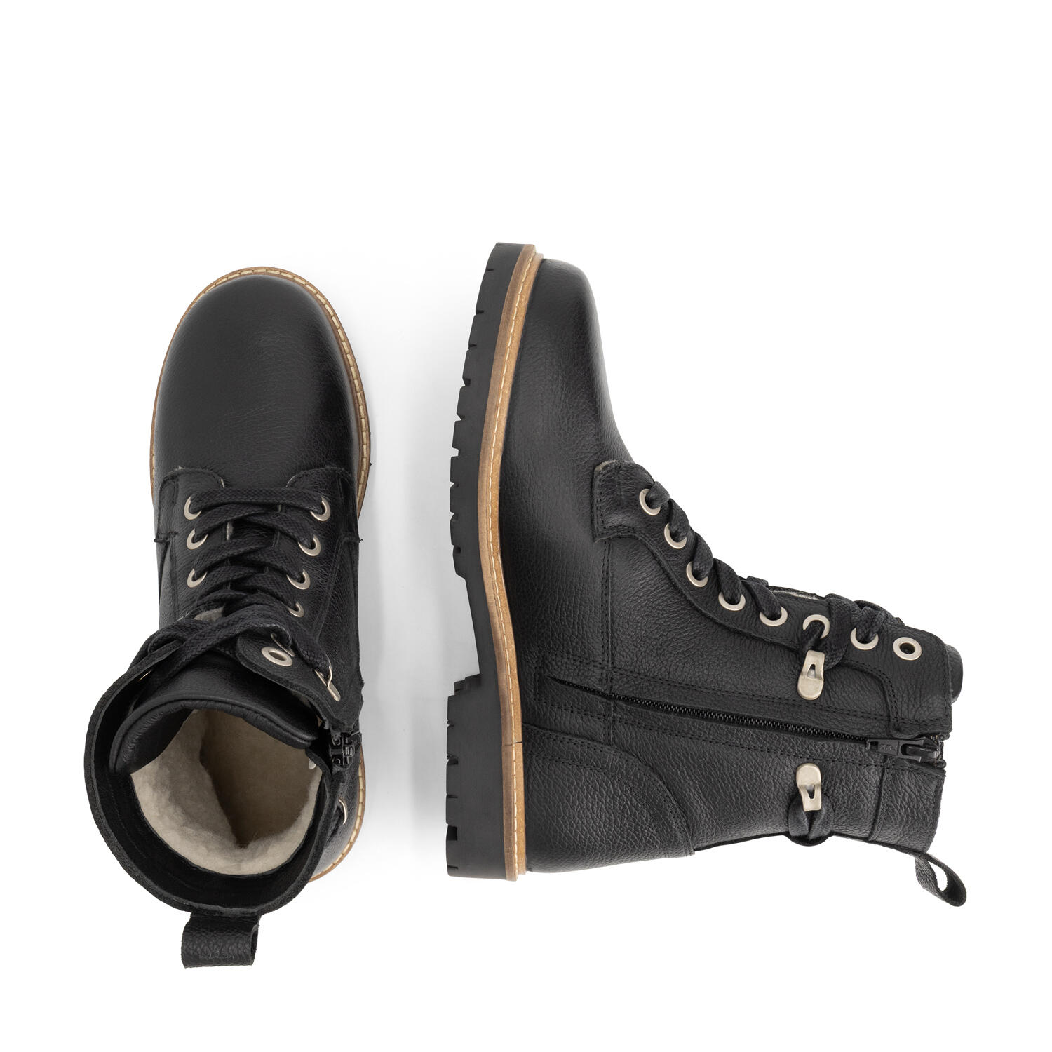 Kongsmark Dames - Veterboots - Wolgevoerd - Zwart 4/6