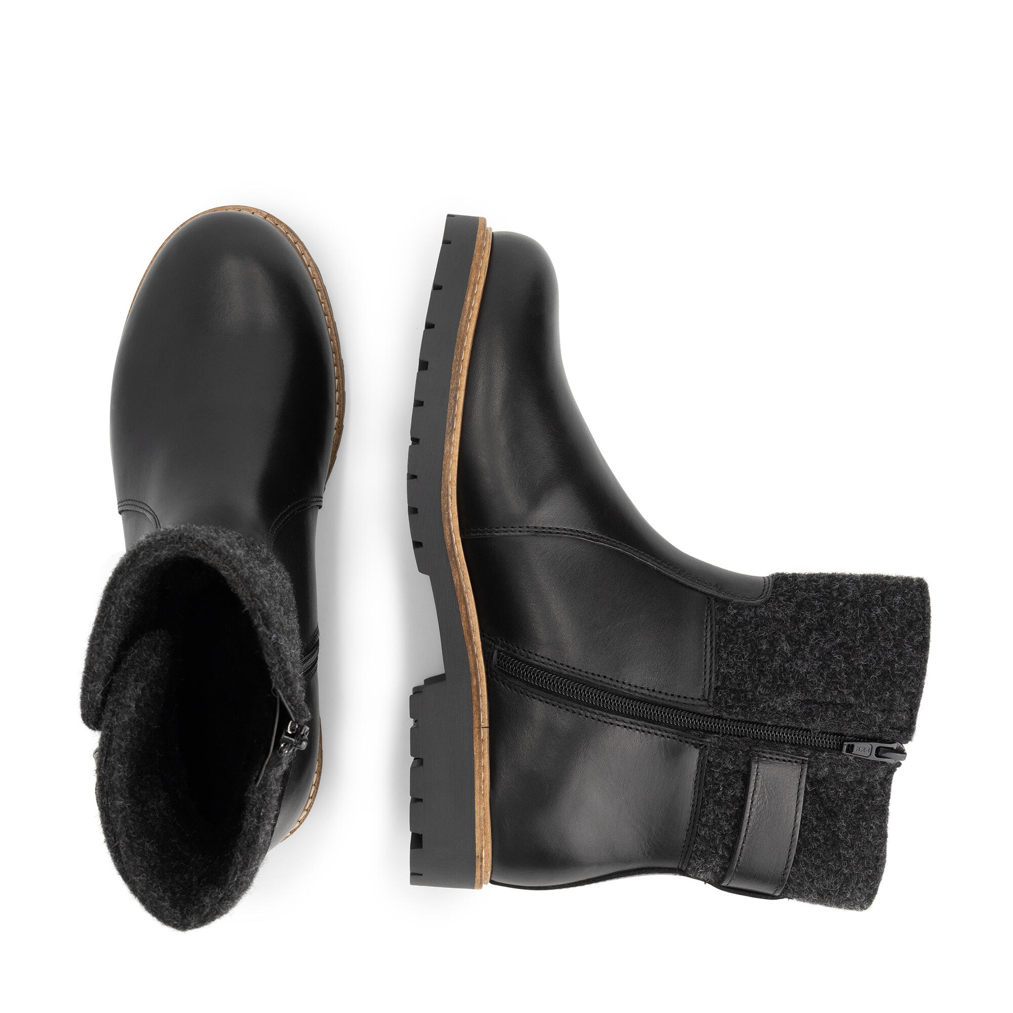 Botines Orkla mujer - Lana/Fieltro - Negro 4/6