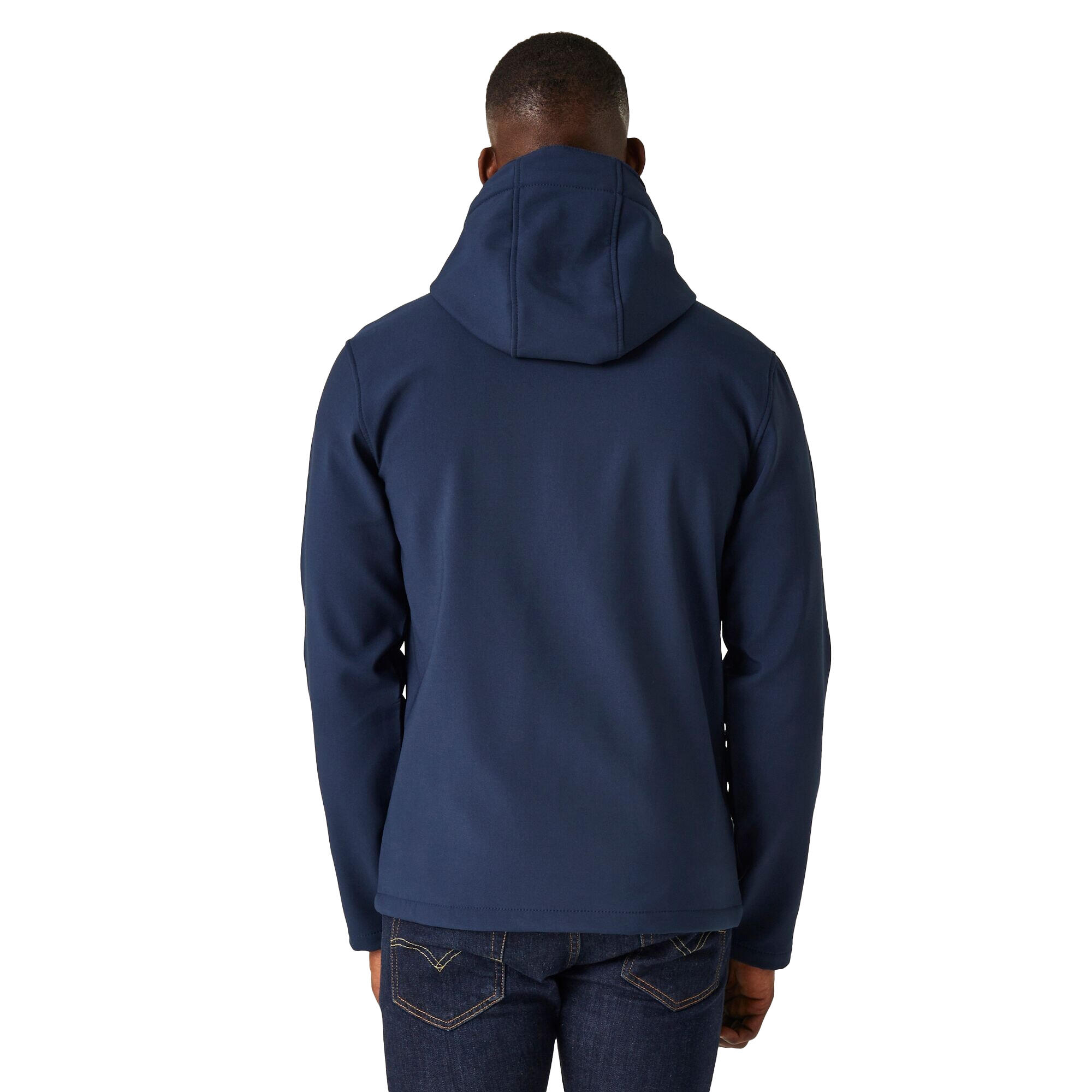 Mens 2 Layer Soft Shell Jacket (Navy/French Blue) 3/5
