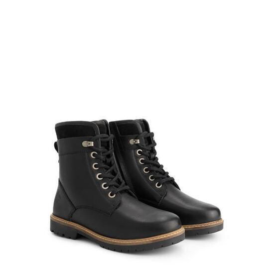 Larvik Femmes - Bottines à lacets - Doublées de laine - Noir