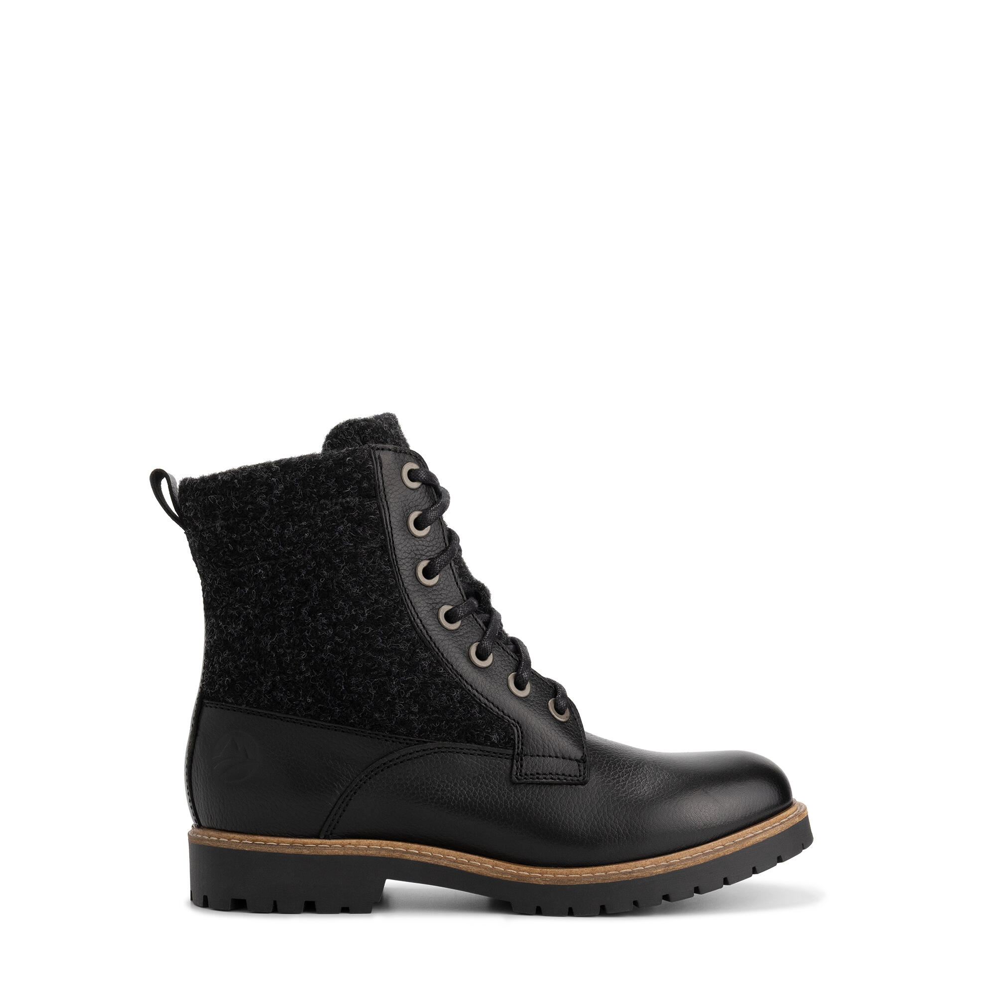 Folge Dames - Veterboots - Wol/Vilt - Zwart 3/6