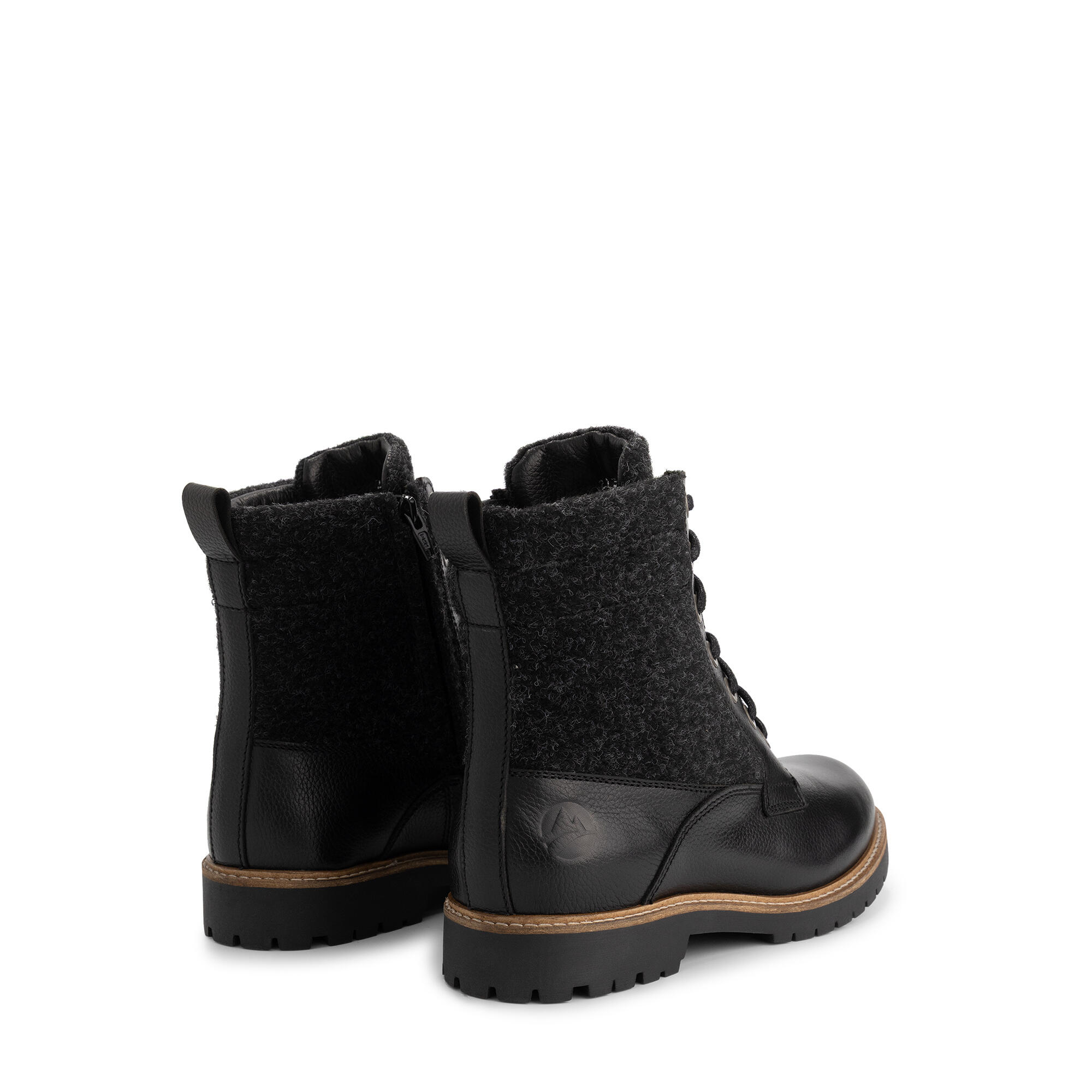 Folge Dames - Veterboots - Wol/Vilt - Zwart 2/6