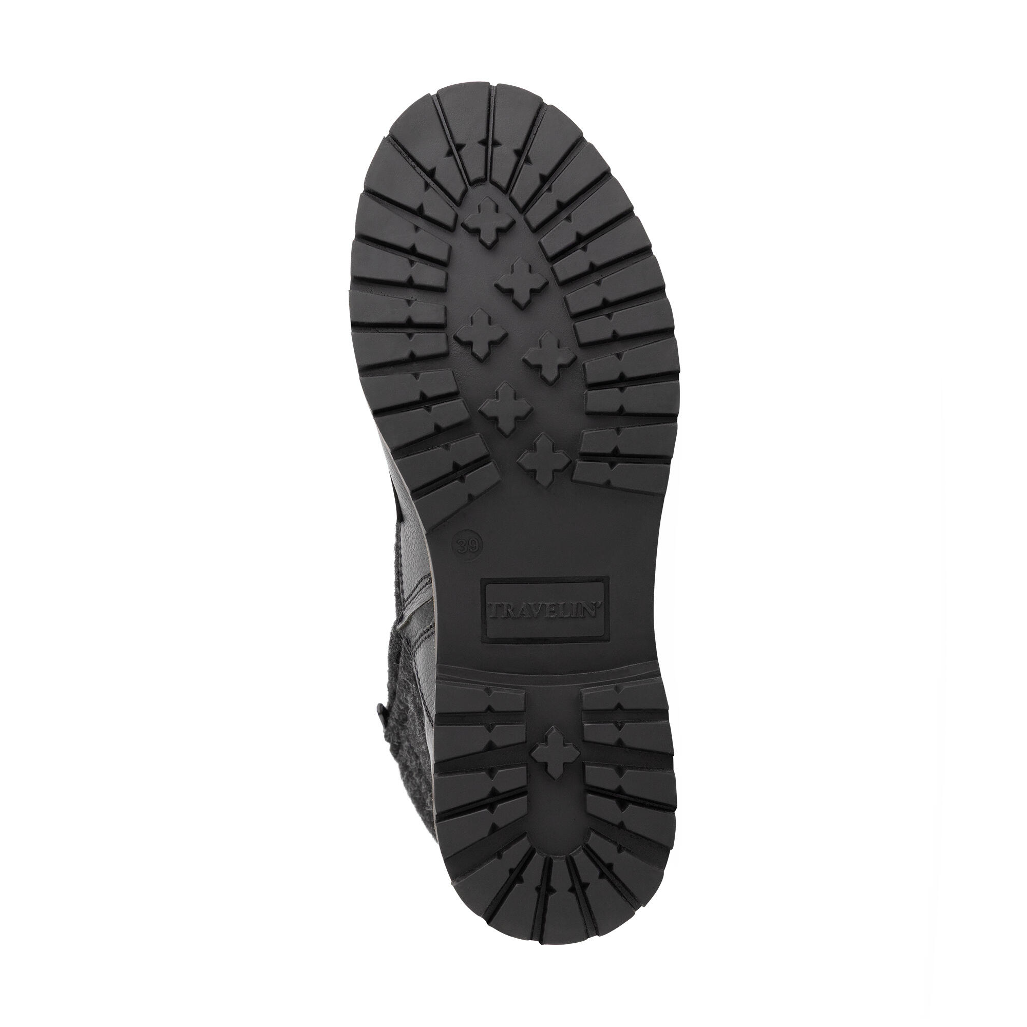 Folge Dames - Veterboots - Wol/Vilt - Zwart 5/6