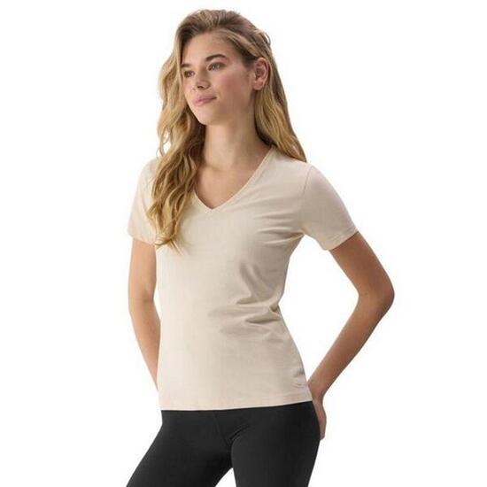 Camiseta WSS24TTSHF1359 para Mujer Beige
