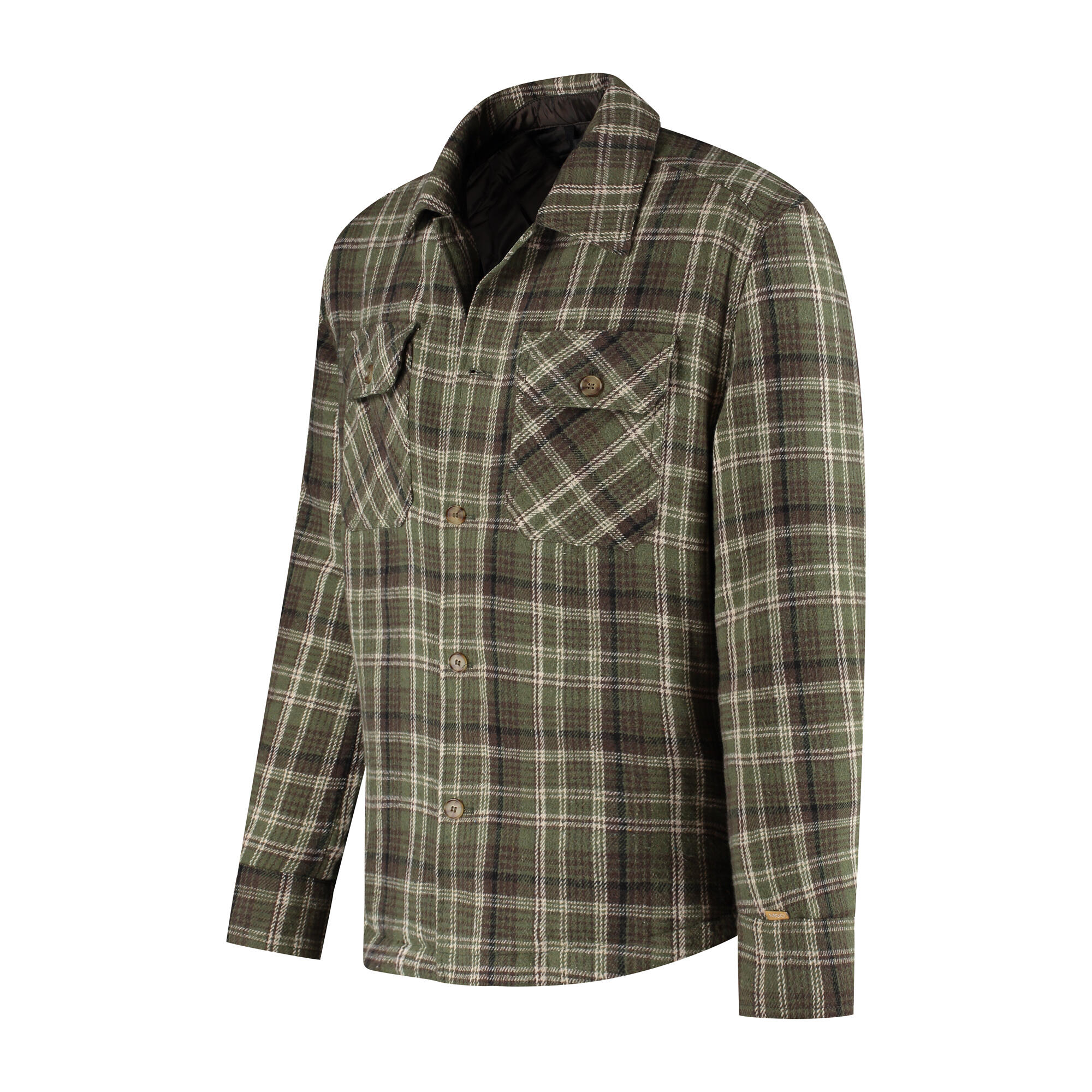Duke Heren - Tussenjas/Shacket - Gevoerd overshirt - Groen 3/7