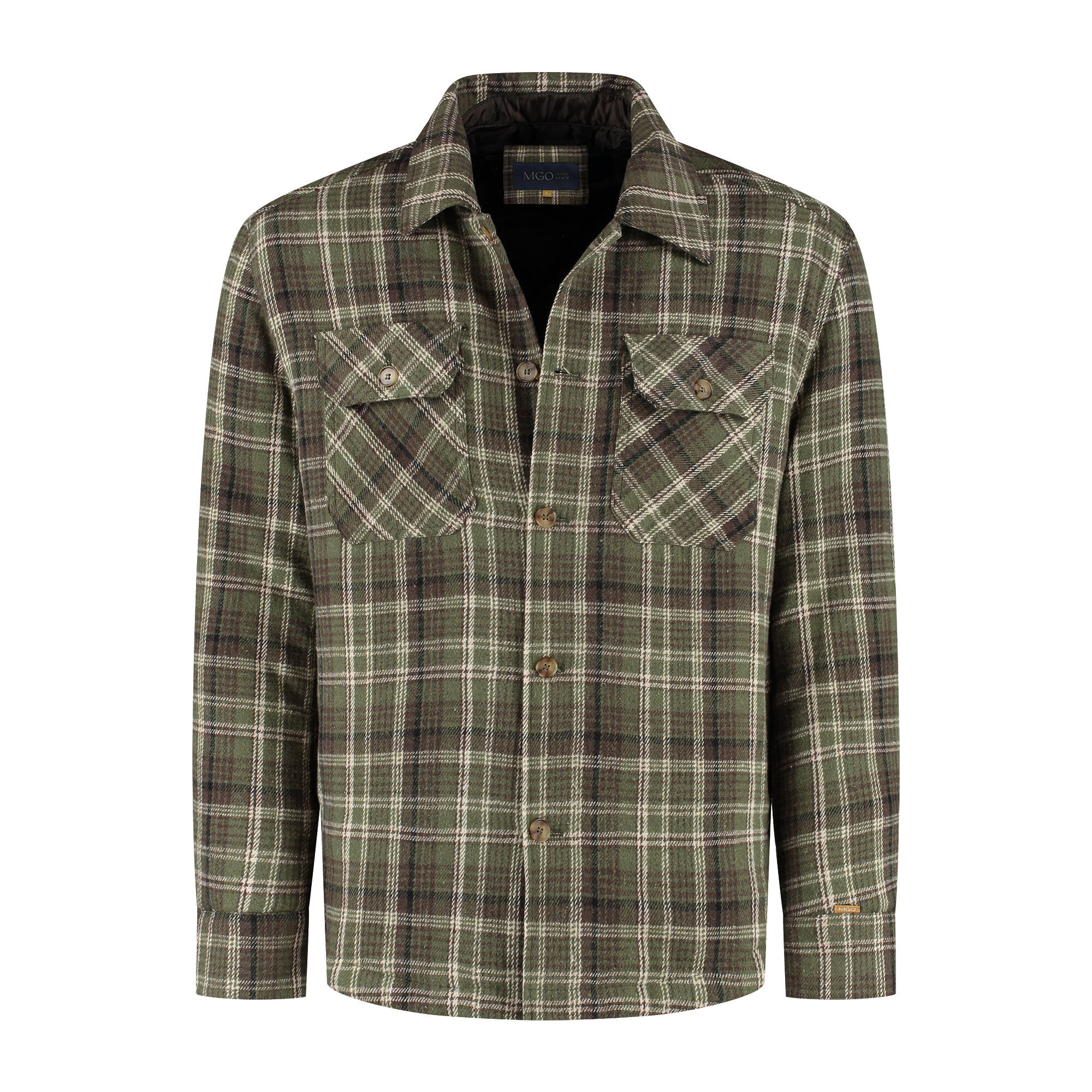 Duke Heren - Tussenjas/Shacket - Gevoerd overshirt - Groen 2/7