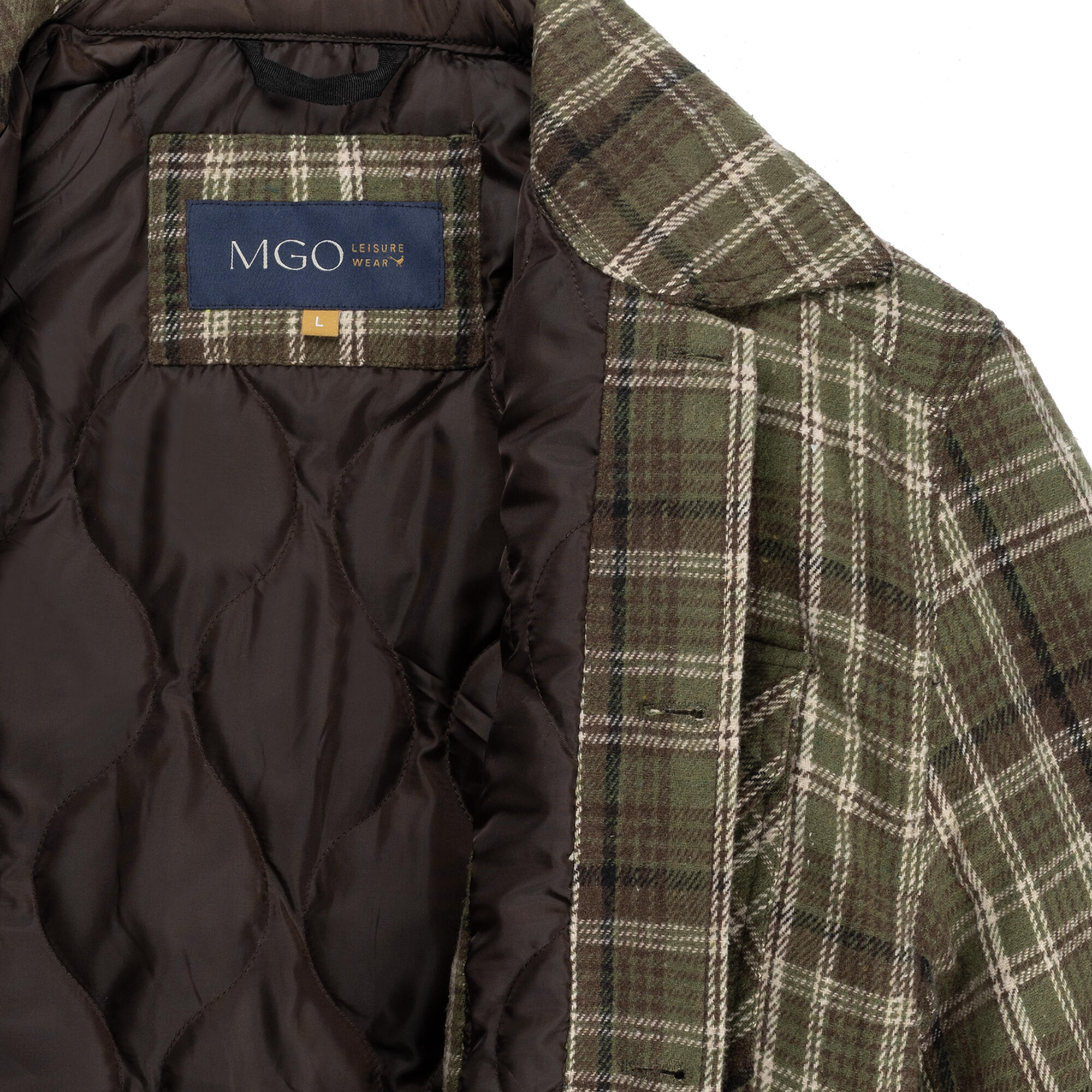 Duke Heren - Tussenjas/Shacket - Gevoerd overshirt - Groen 6/7