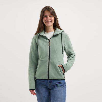 Kirsten Damen - Outdoor-Strickjacke - Teddy-Fleece - Grün