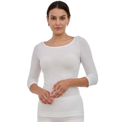 Koszulka damska rękaw 3/4 z wełną Brubeck COMFORT MERINO