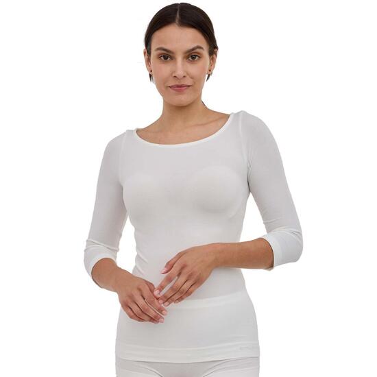Koszulka damska rękaw 3/4 z wełną Brubeck COMFORT MERINO
