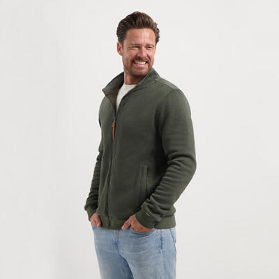 MGO Kane Herren - Outdoor-Strickjacke - Fleecejacke - Dunkelgrün