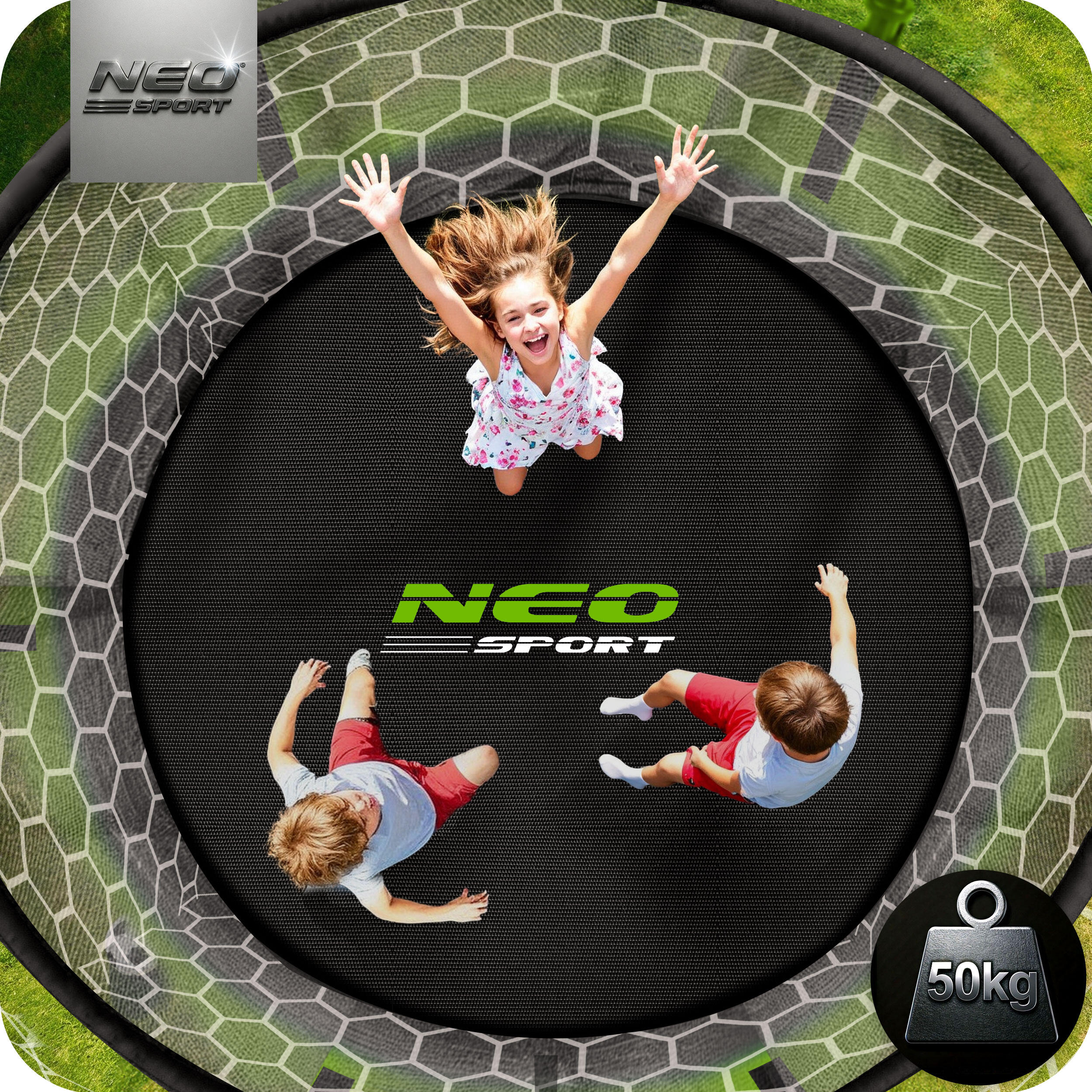 Trampolina ogrodowa z siatką wewnętrzną Neo-Sport 183cm 6ft 3/7