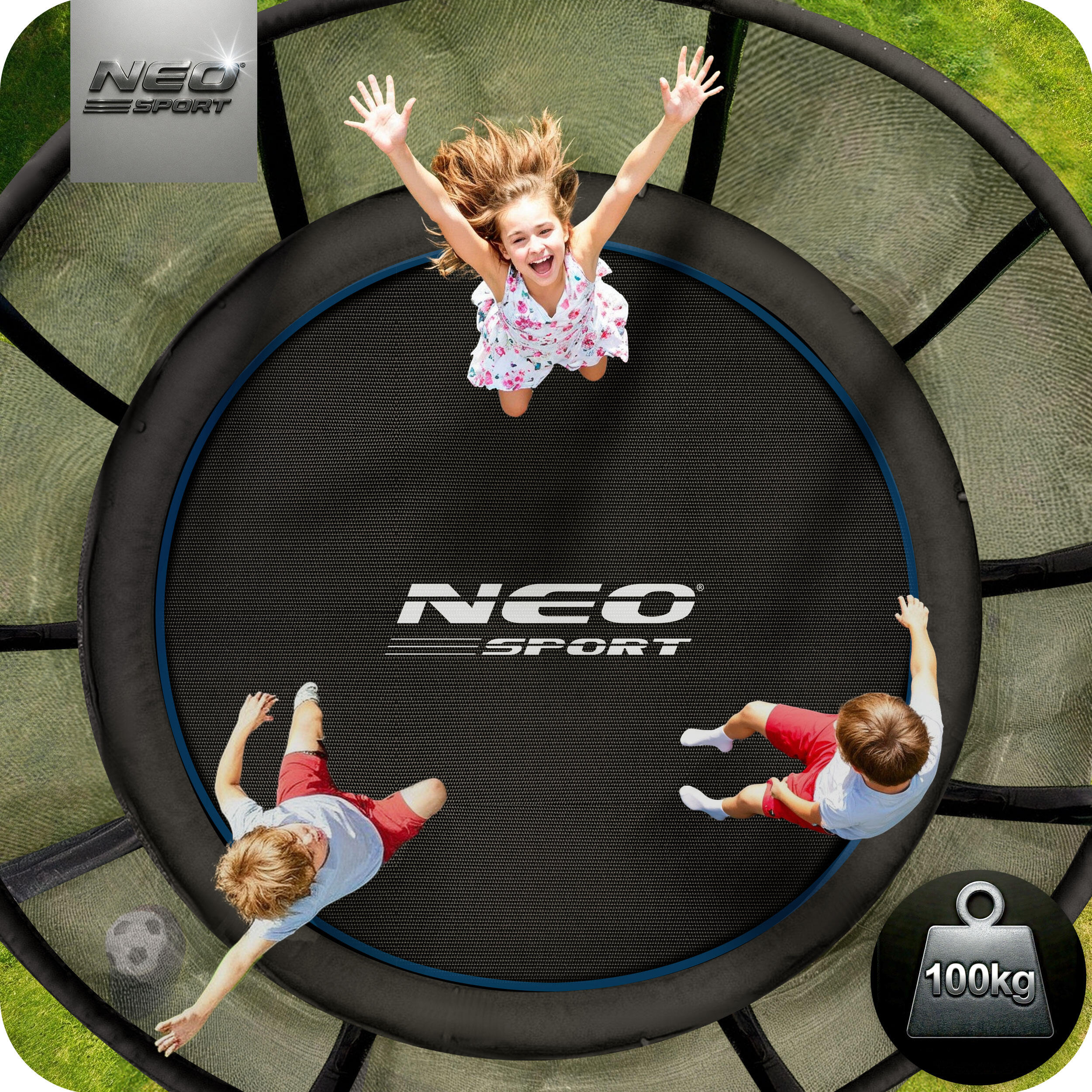 Trampolin Gartentrampolin Kindertrampolin Sicherheitsnetz Neo-Sport 252 cm 8FT 3/7