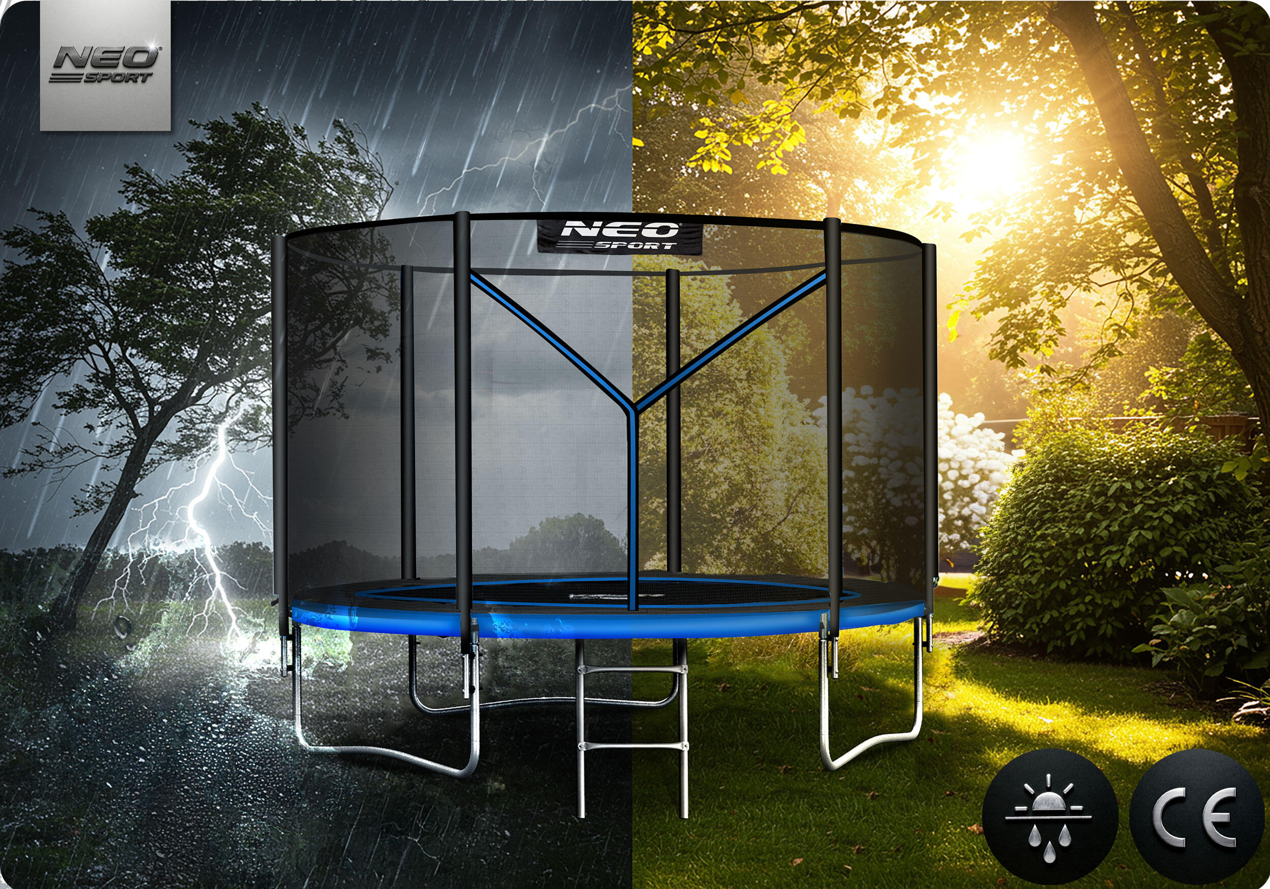 Trampolin Gartentrampolin Kindertrampolin Sicherheitsnetz Neo-Sport 252 cm 8FT 7/7