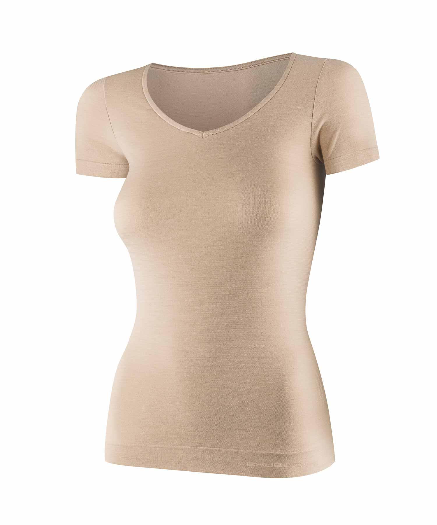 Koszulka damska krótki rękaw z wełną Brubeck COMFORT MERINO 3/5