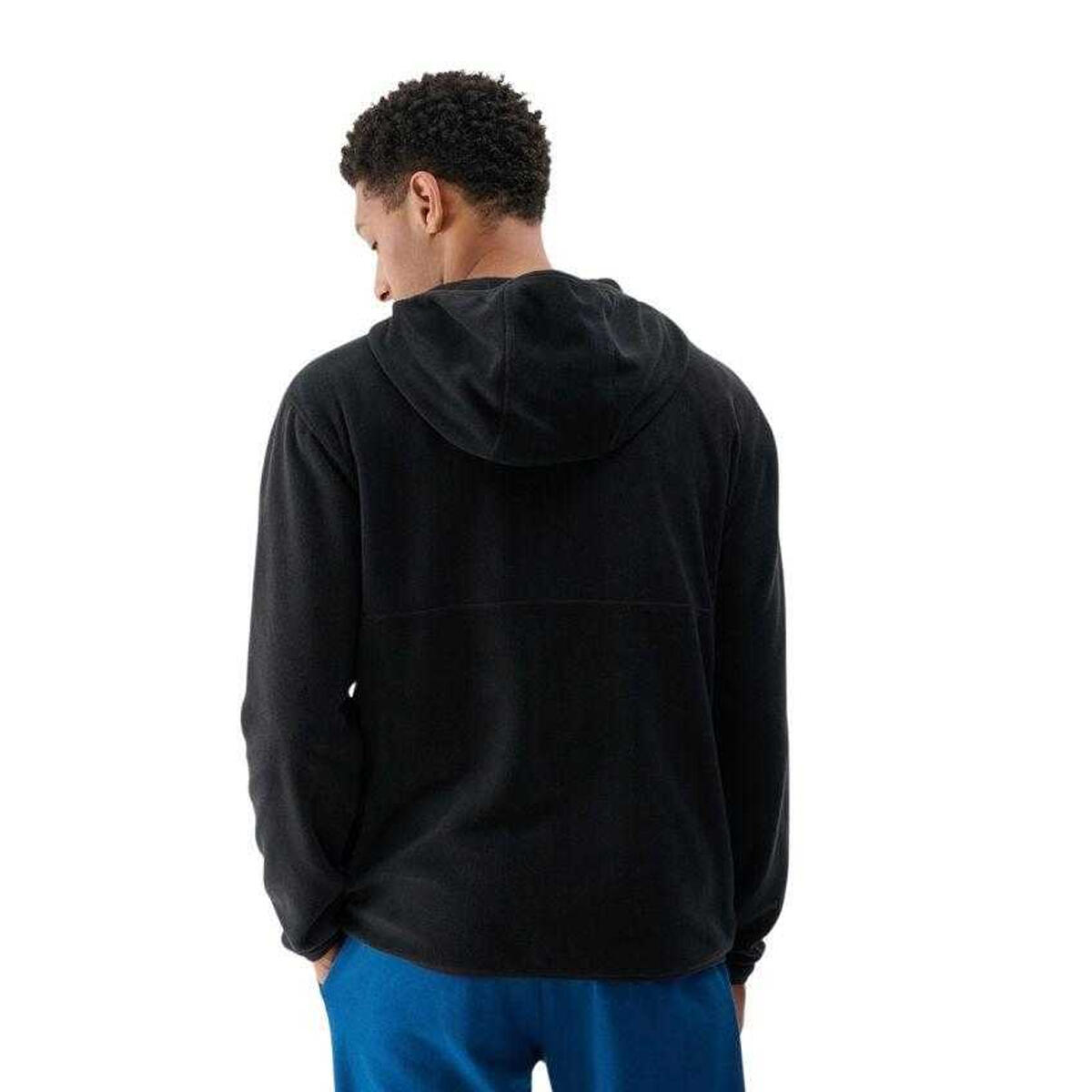 Felpa Con Cappuccio E Zip Intera Regolare Uomo 4F M317 Nero 3/4