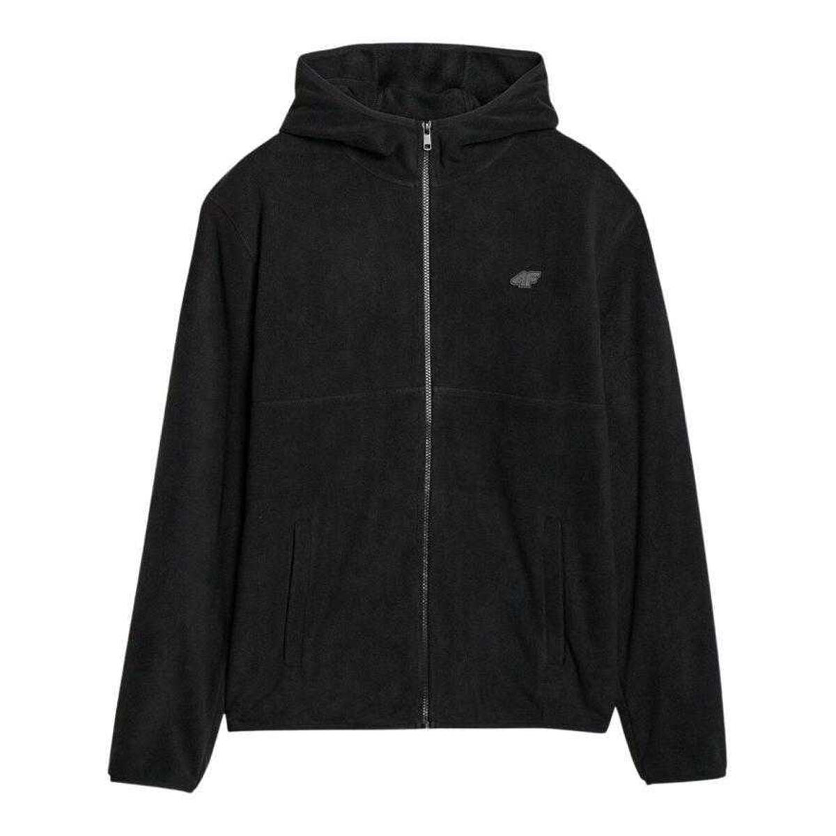 4F Casaco com capuz com fecho de correr regular M317 para homem Preto