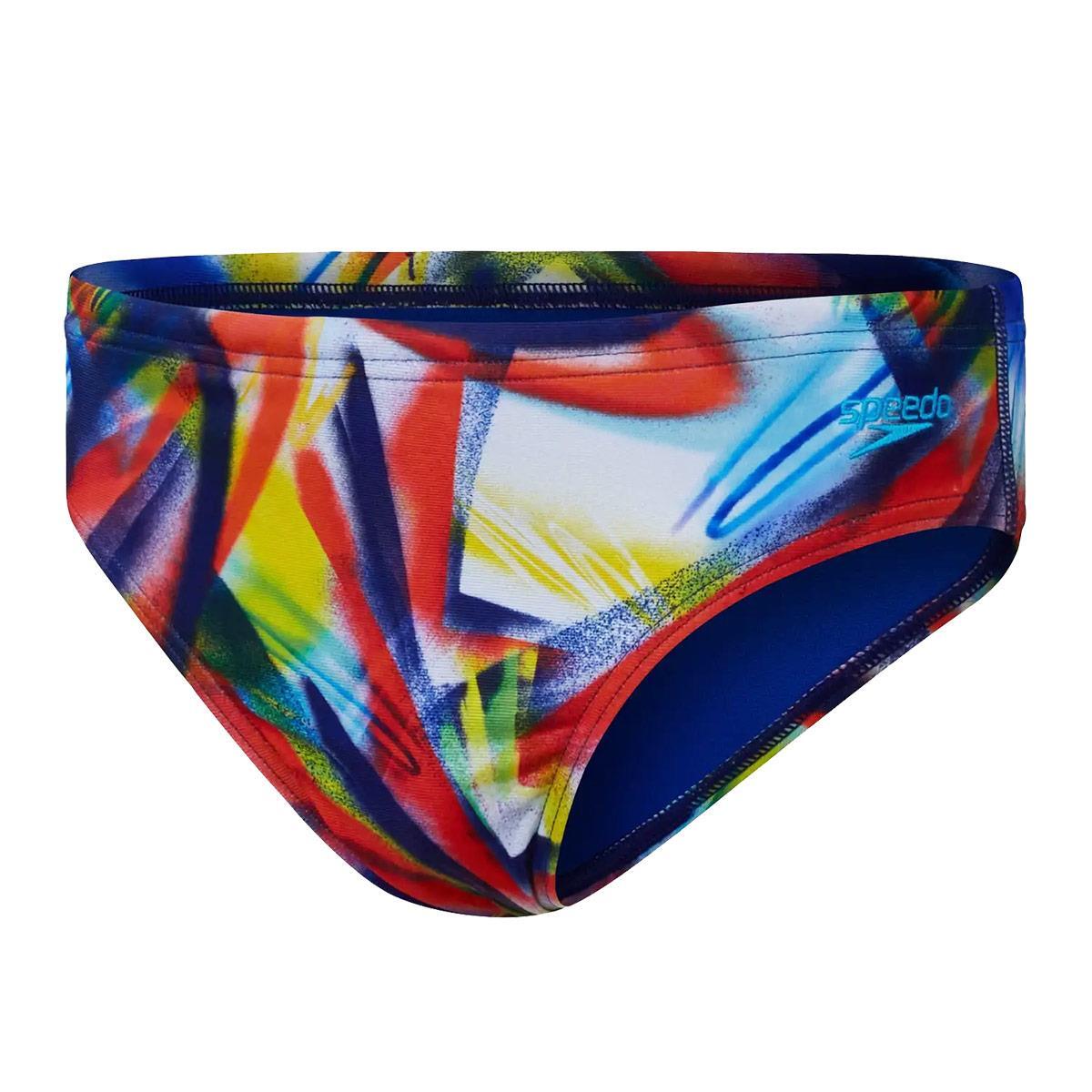 Chłopięce Slipy Speedo 6,5 Cm Digital Allover – Czarno-Czerwone – Rozmiar 15-16