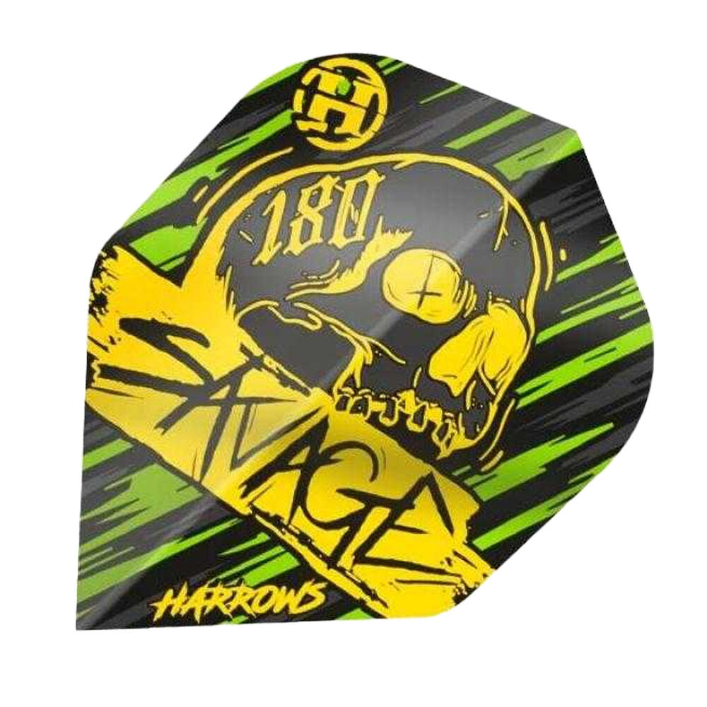Plumas de Dardos SAVAGE de Plumas Packs de 3 Amarillo, Verde 2/2