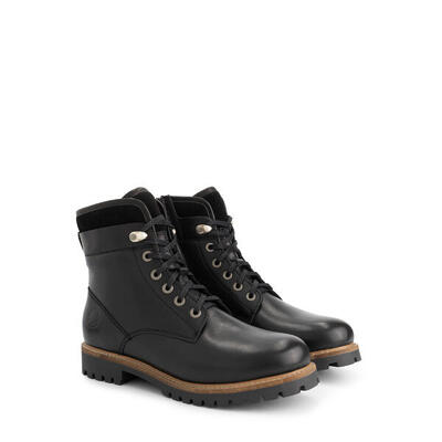 Karhamn heren - veterboots - leer - zwart