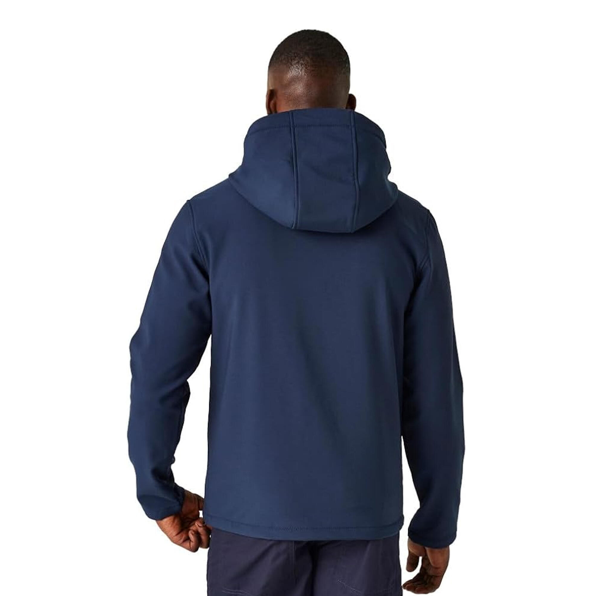 Heren 2laags softshell jas (Marine/Seal Grey) 3/5