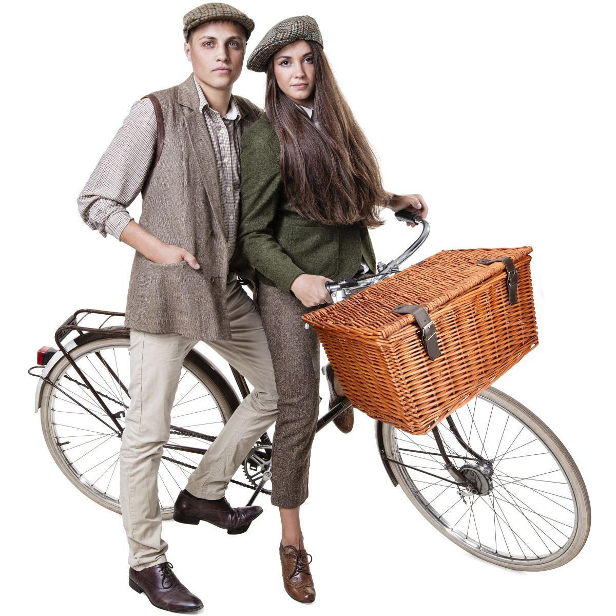 Koszyk rowerowy Bicycle na przód 45x30x25cm wiklinowy 5/7