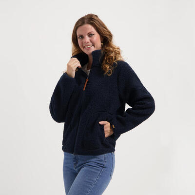 MGO Teddy Damen - Outdoor-Strickjacke - Fleece - Marine