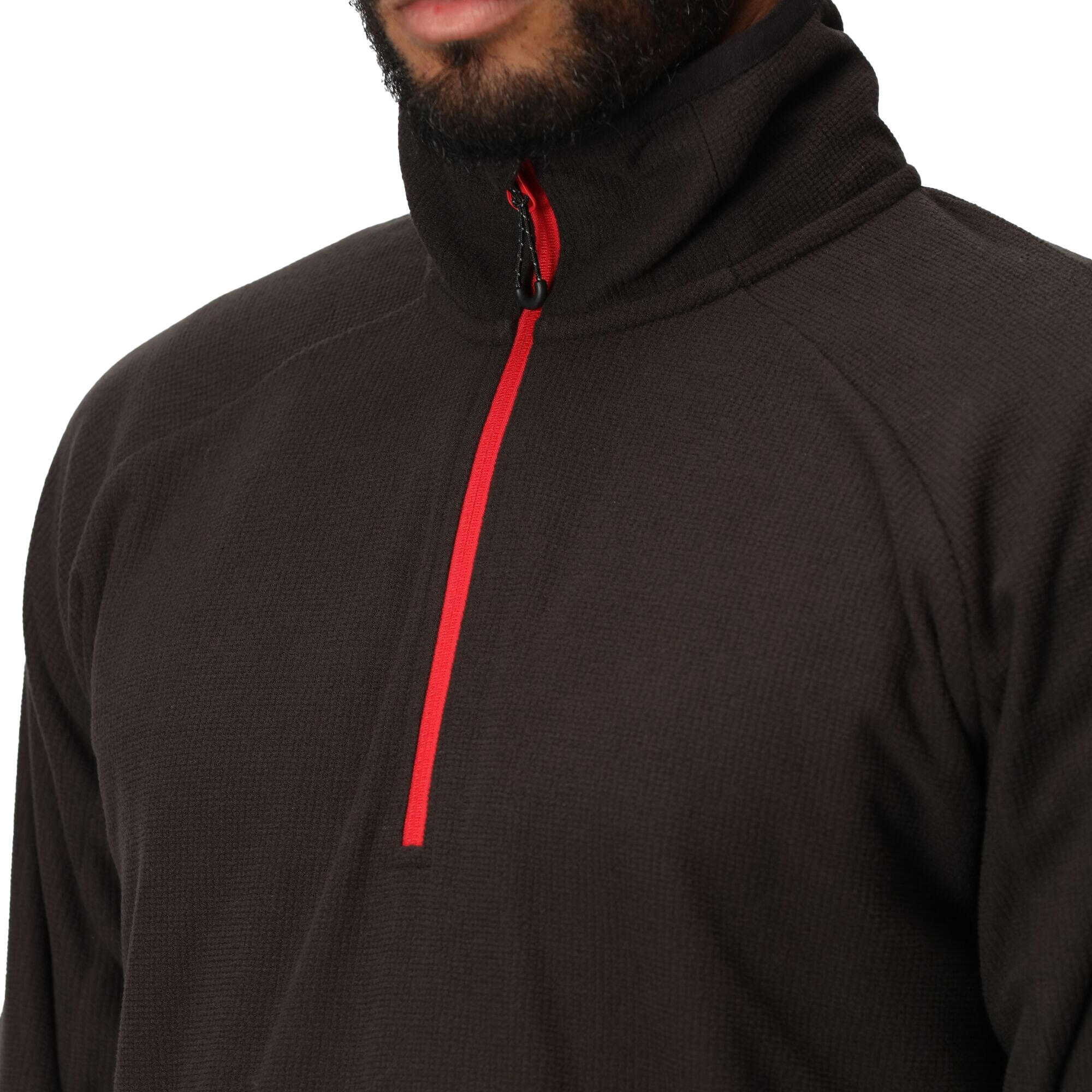 Haut Polaire Homme (Noir / Rouge Classique) 3/4