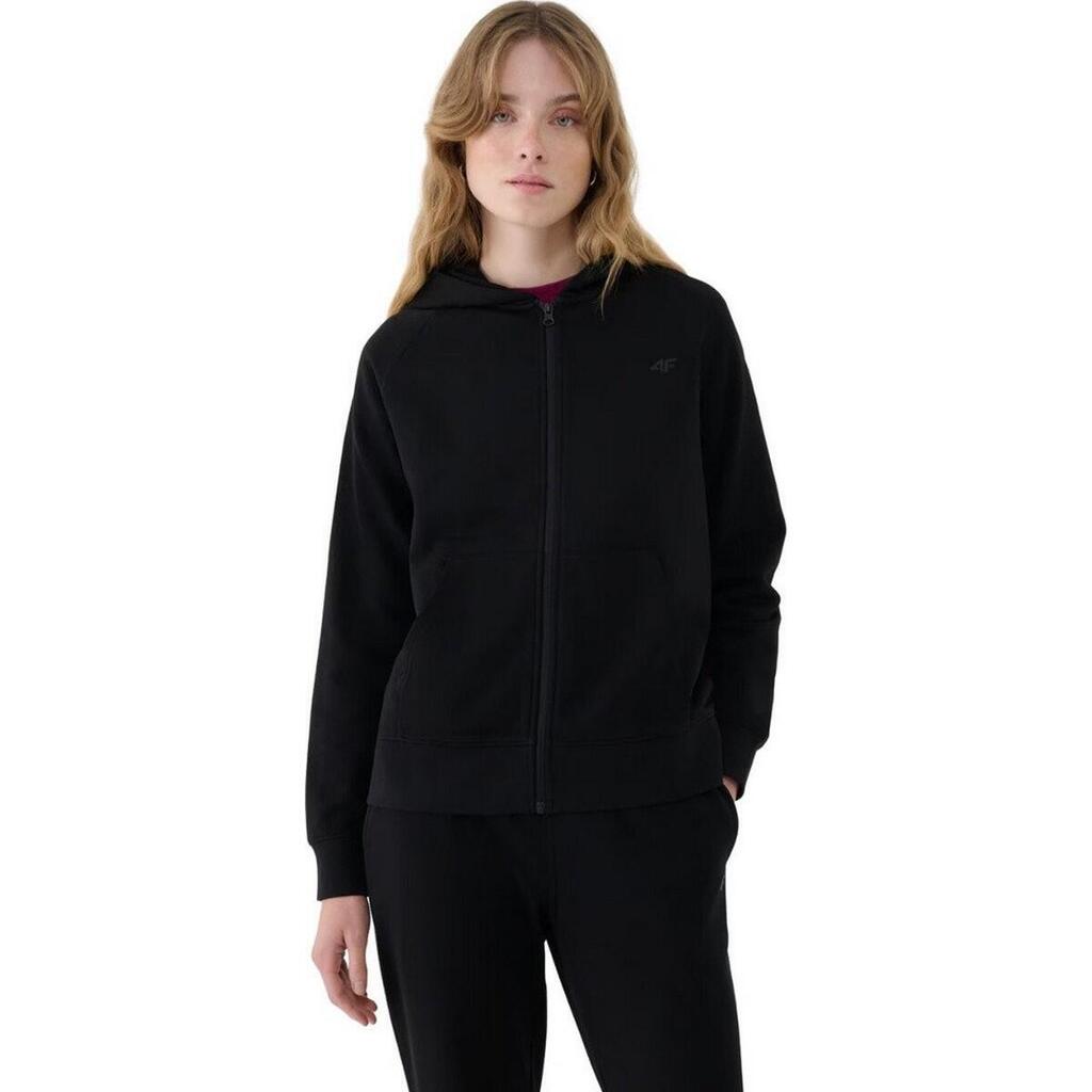 Womens/Ladies F1763 Full Zip Hoodie (Black)