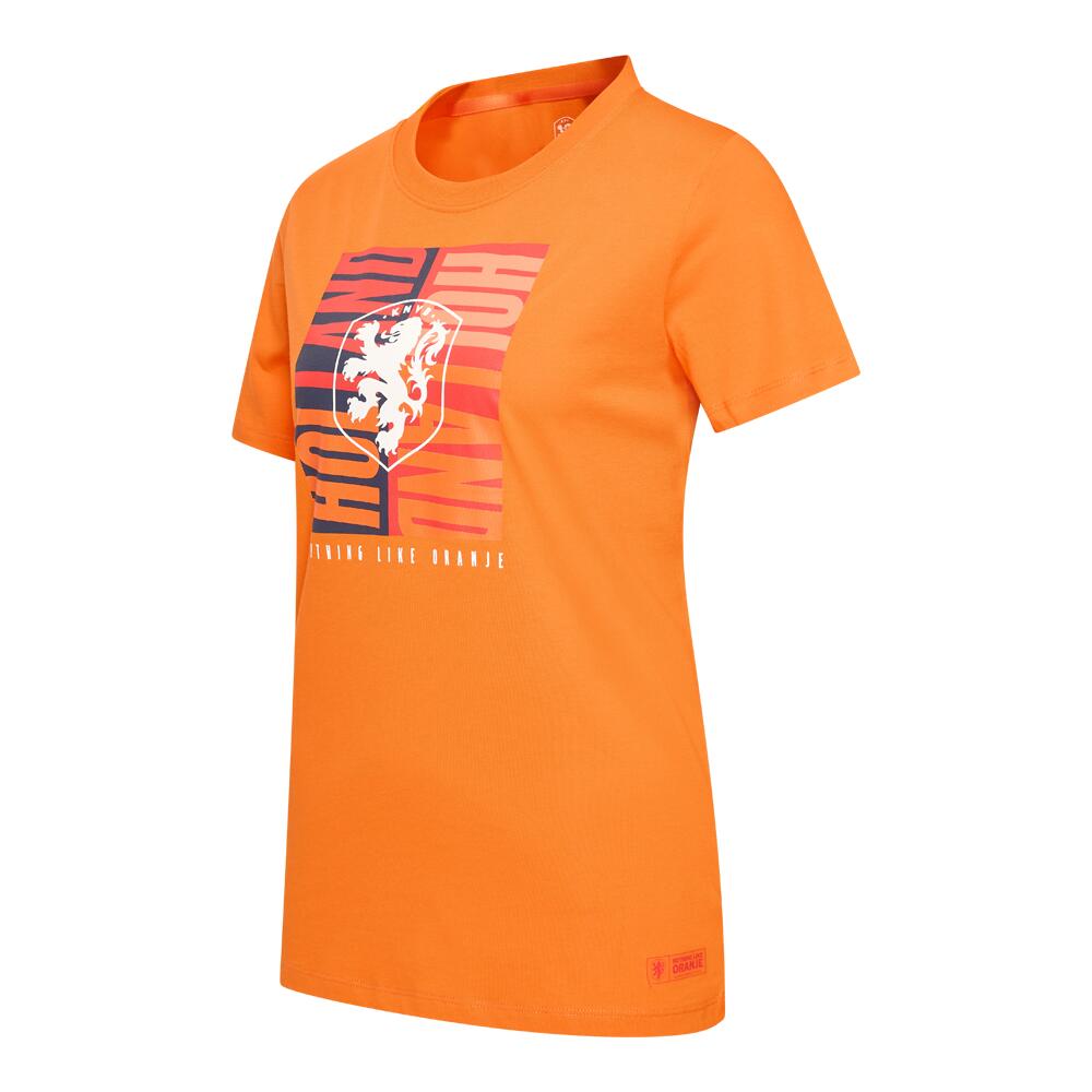 Nederlands Elftal Big Logo T-shirt Vrouwen - Oranje 3/5